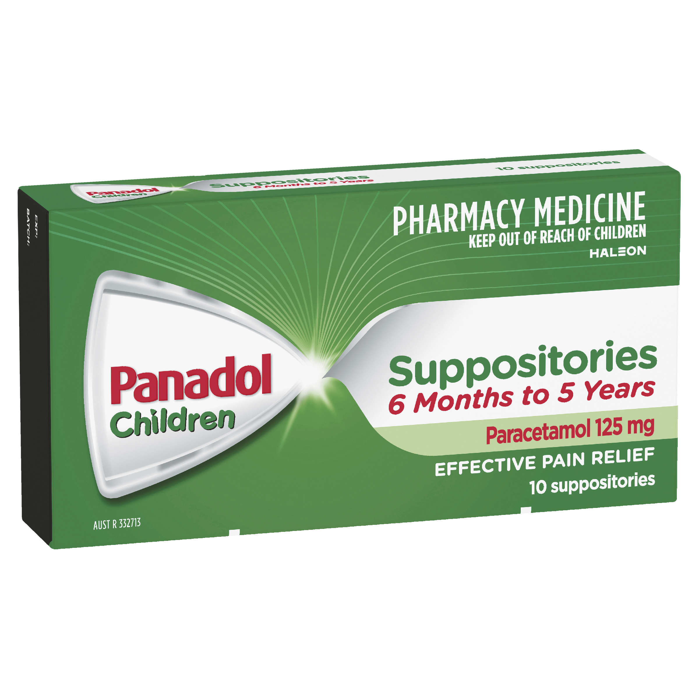 PANADOL CHILDREN SUPPOSITORY 125MG 10 PACK