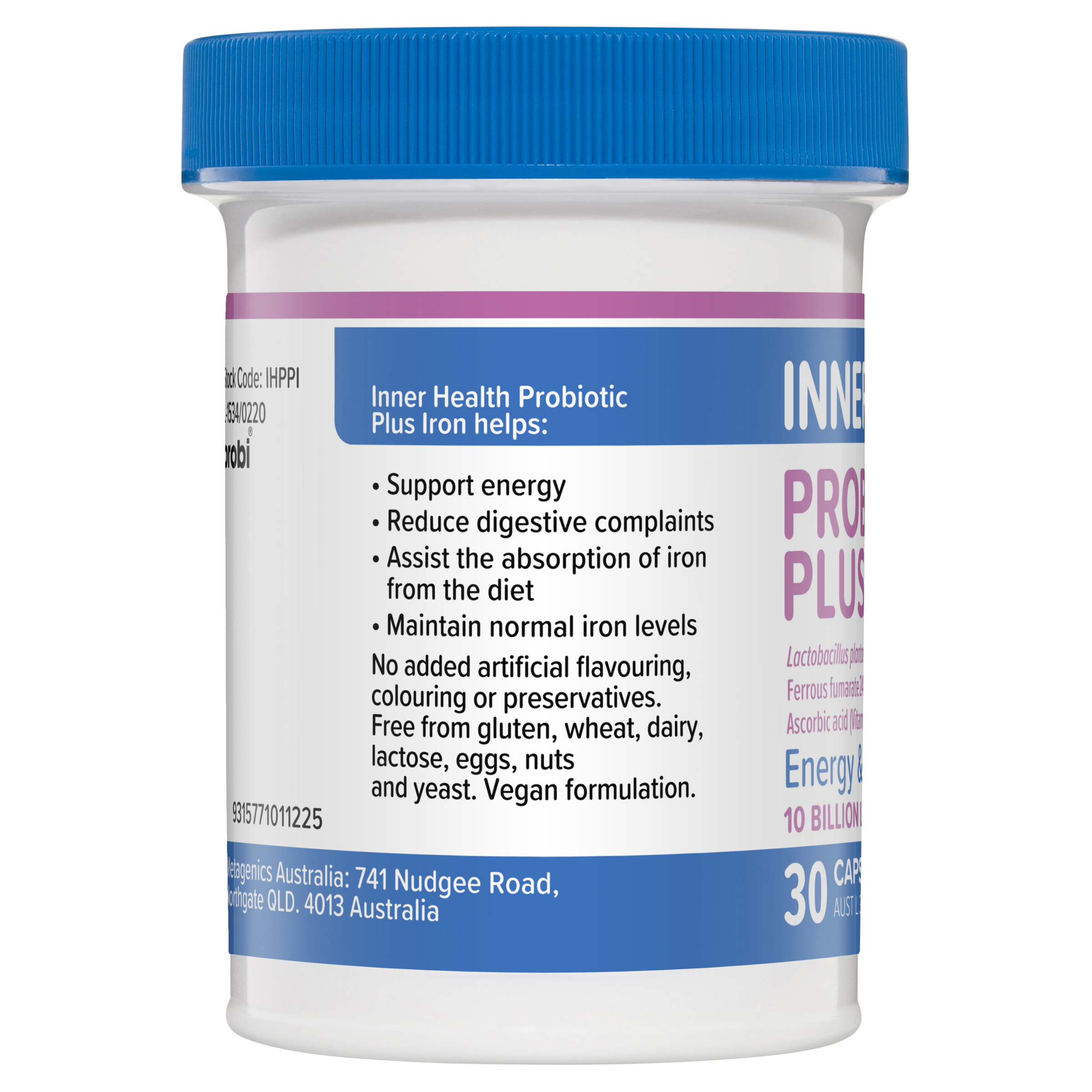 INNER HEALTH PROBIOTIC PLUS IRON 30 CAPSULES - Image 4
