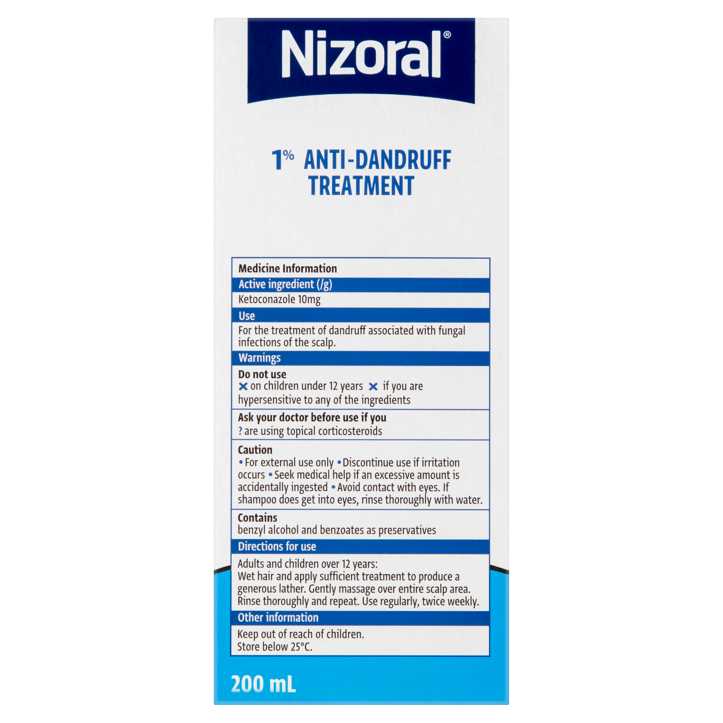 NIZORAL ANTI-DANDRUFF TREATMENT 1% 200ML - Image 4