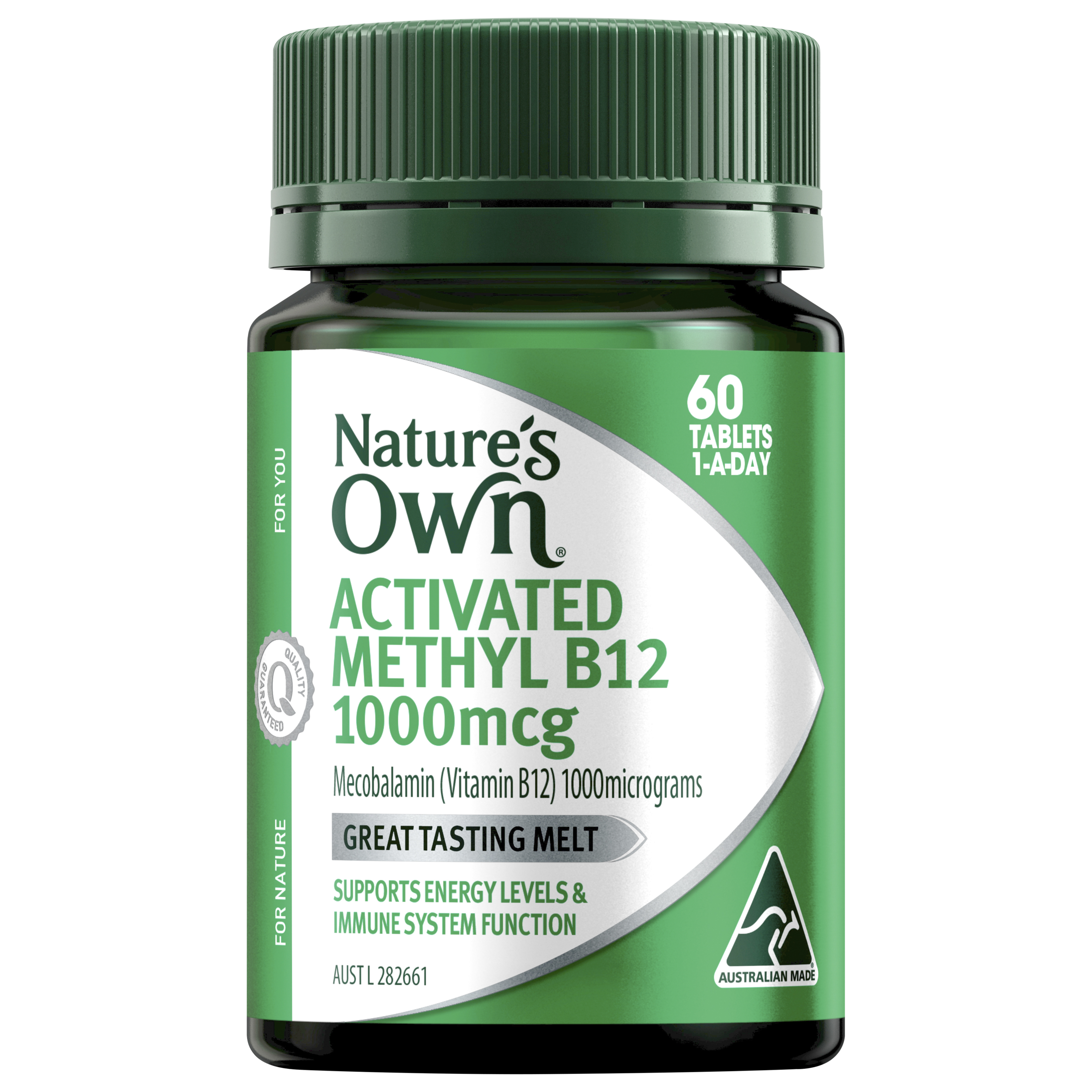 NATURES OWN ACTIVATED METHYL B12 1000MCG 60 TABLETS