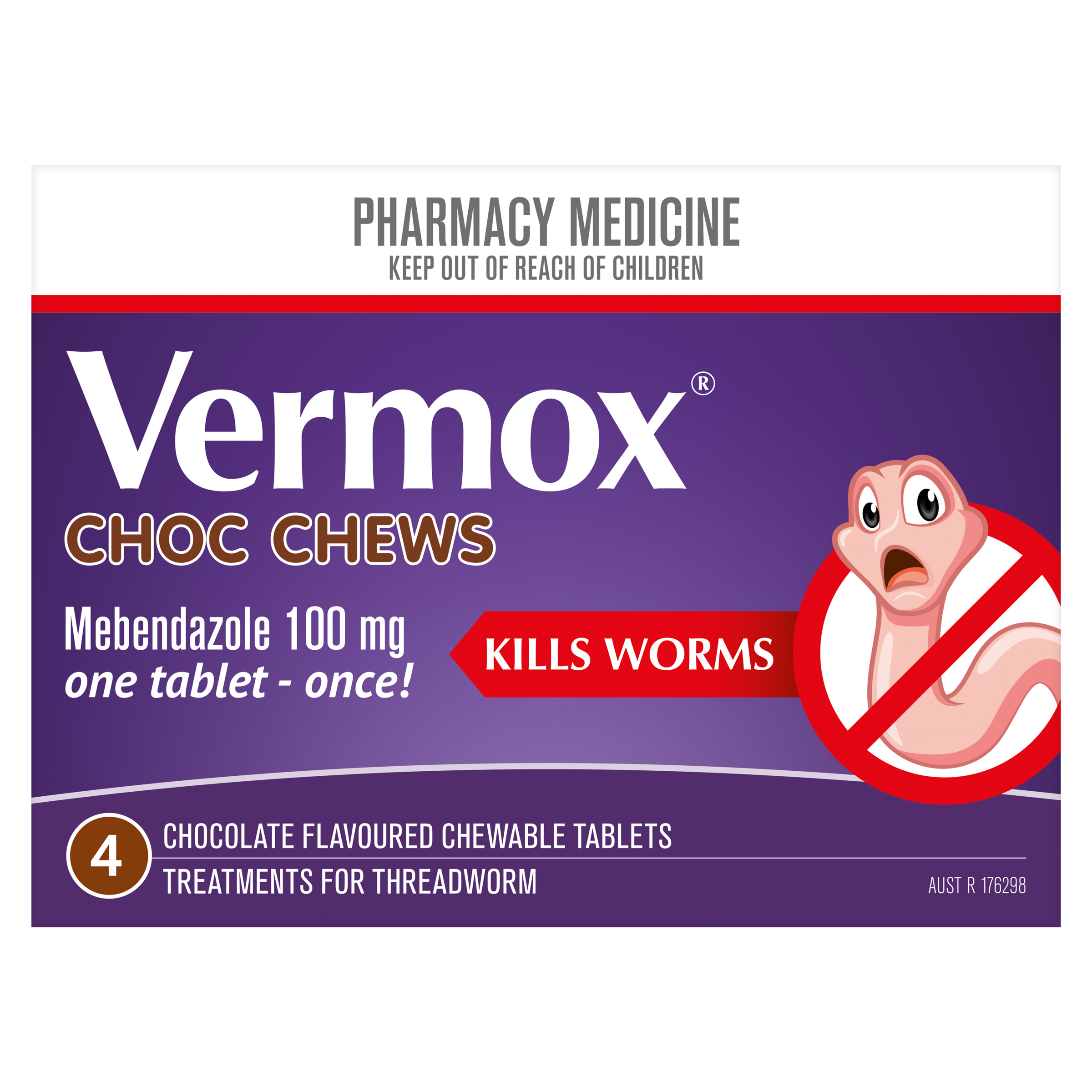 VERMOX CHOC CHEWS WORM TREATMENT 4 TABLETS - Image 2