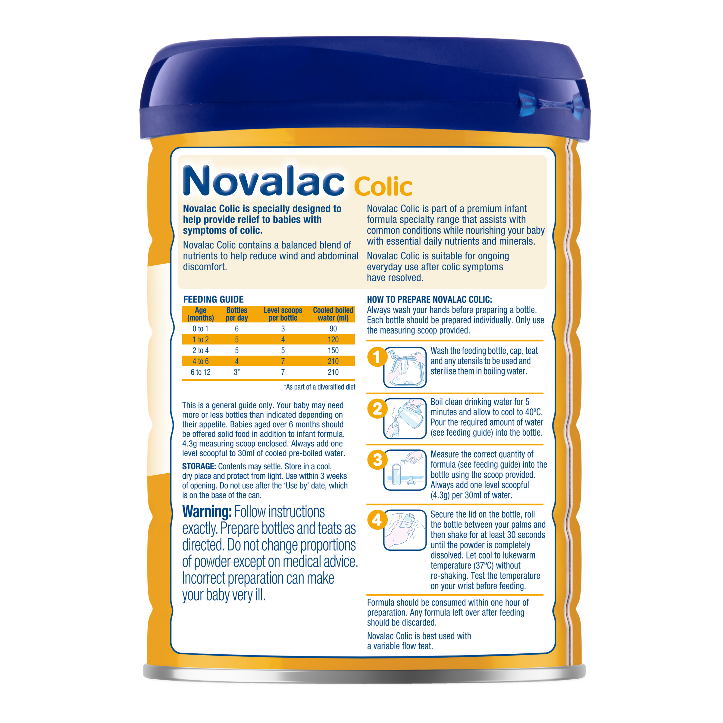 NOVALAC COLIC INFANT FORMULA 800G - Image 3