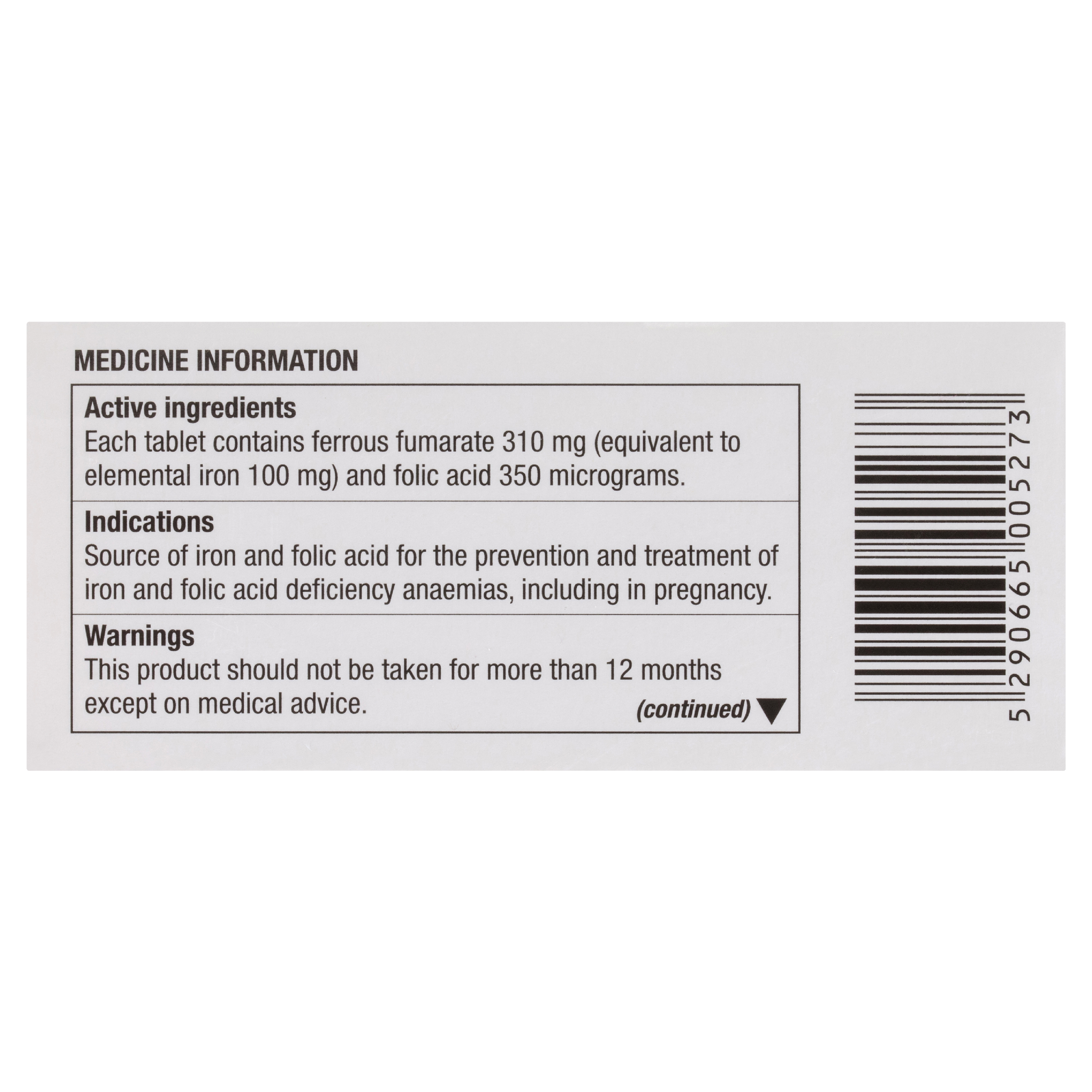 Ferro FERRO-F-TAB IRON & FOLIC ACID TABLETS 60 - Image 4