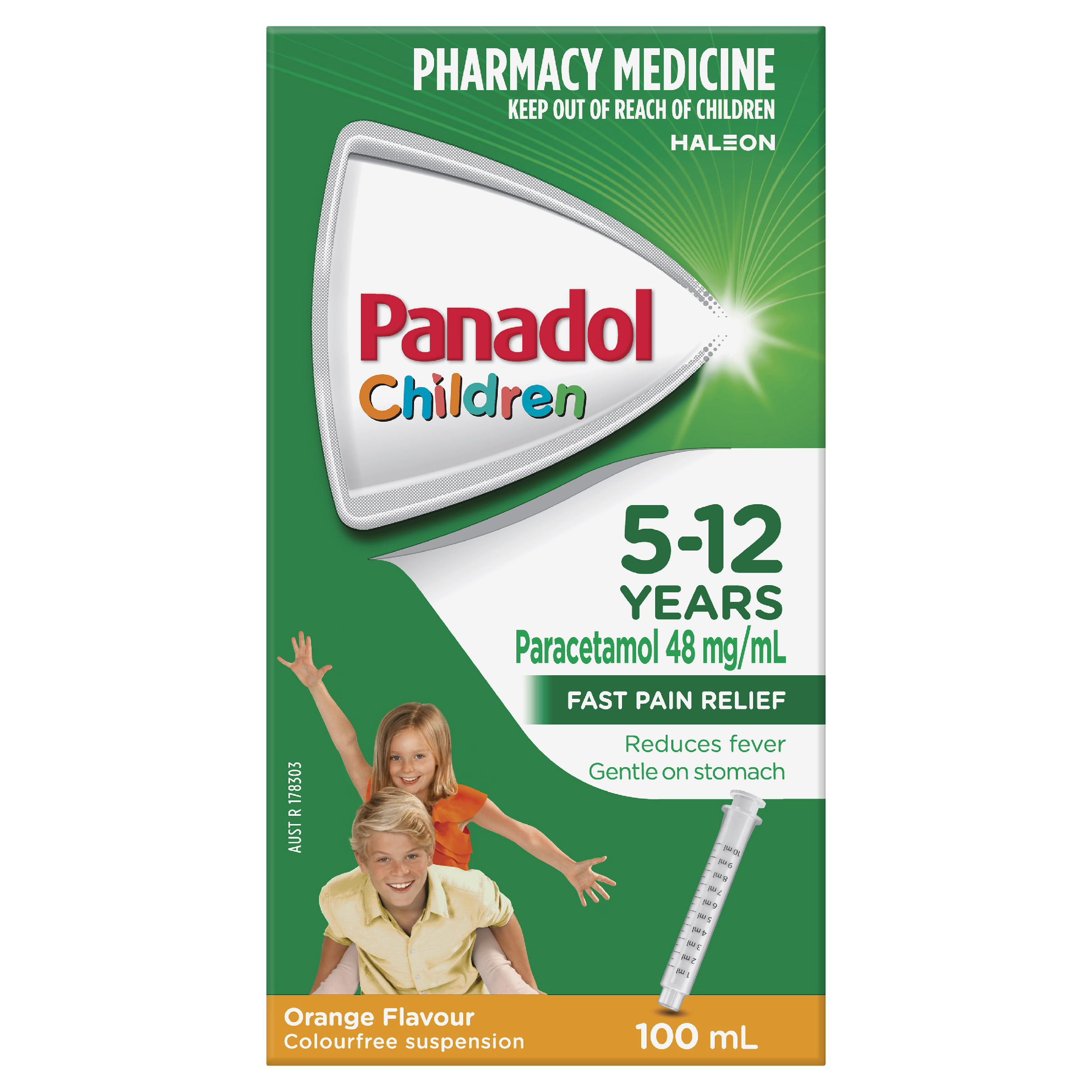 PANADOL CHILDREN 5 YEAR - 12 YEARS ORANGE SUSPENSION 100ML - Image 2