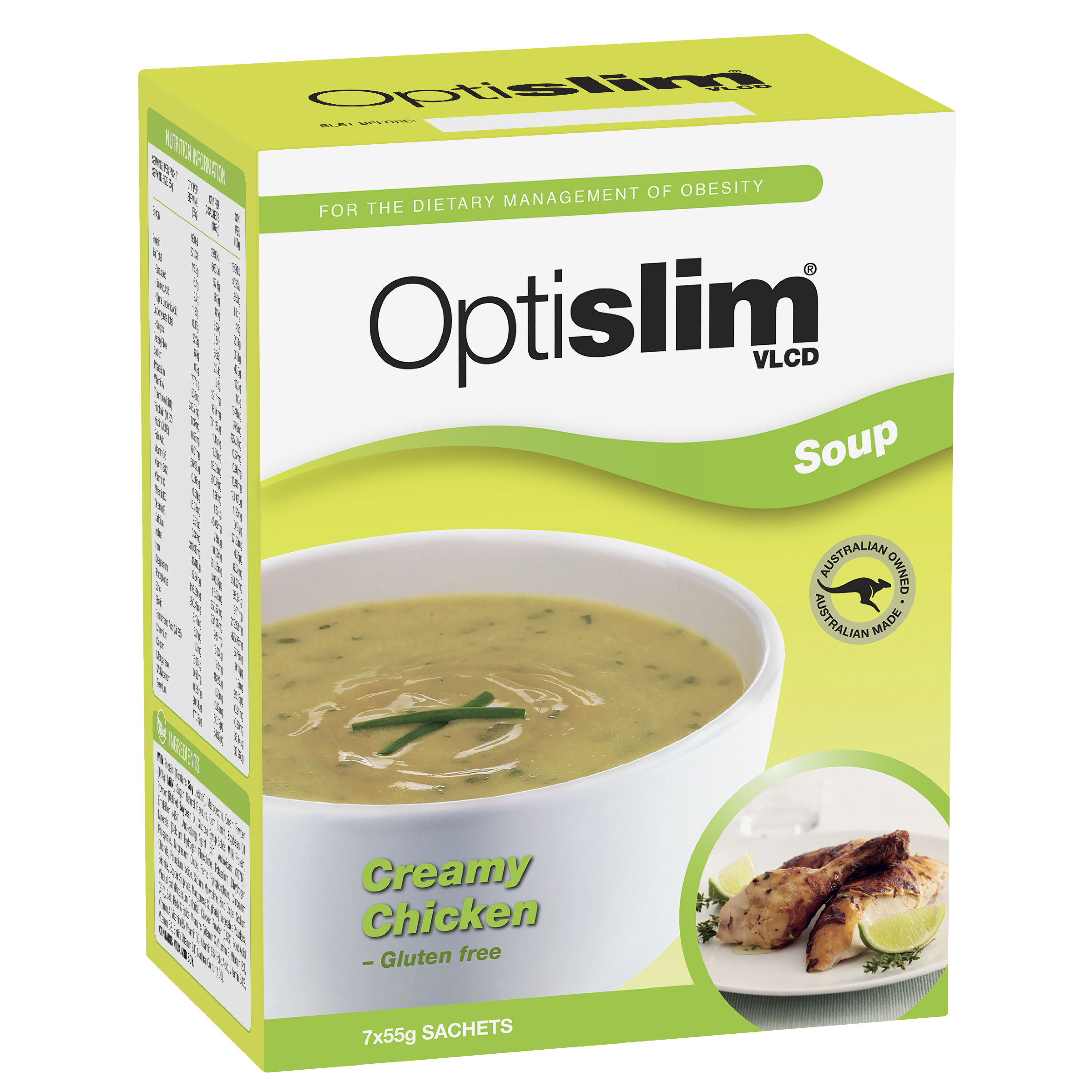 OPTISLIM VLCD SOUP CREAMY CHICKEN 55G 7 PACK