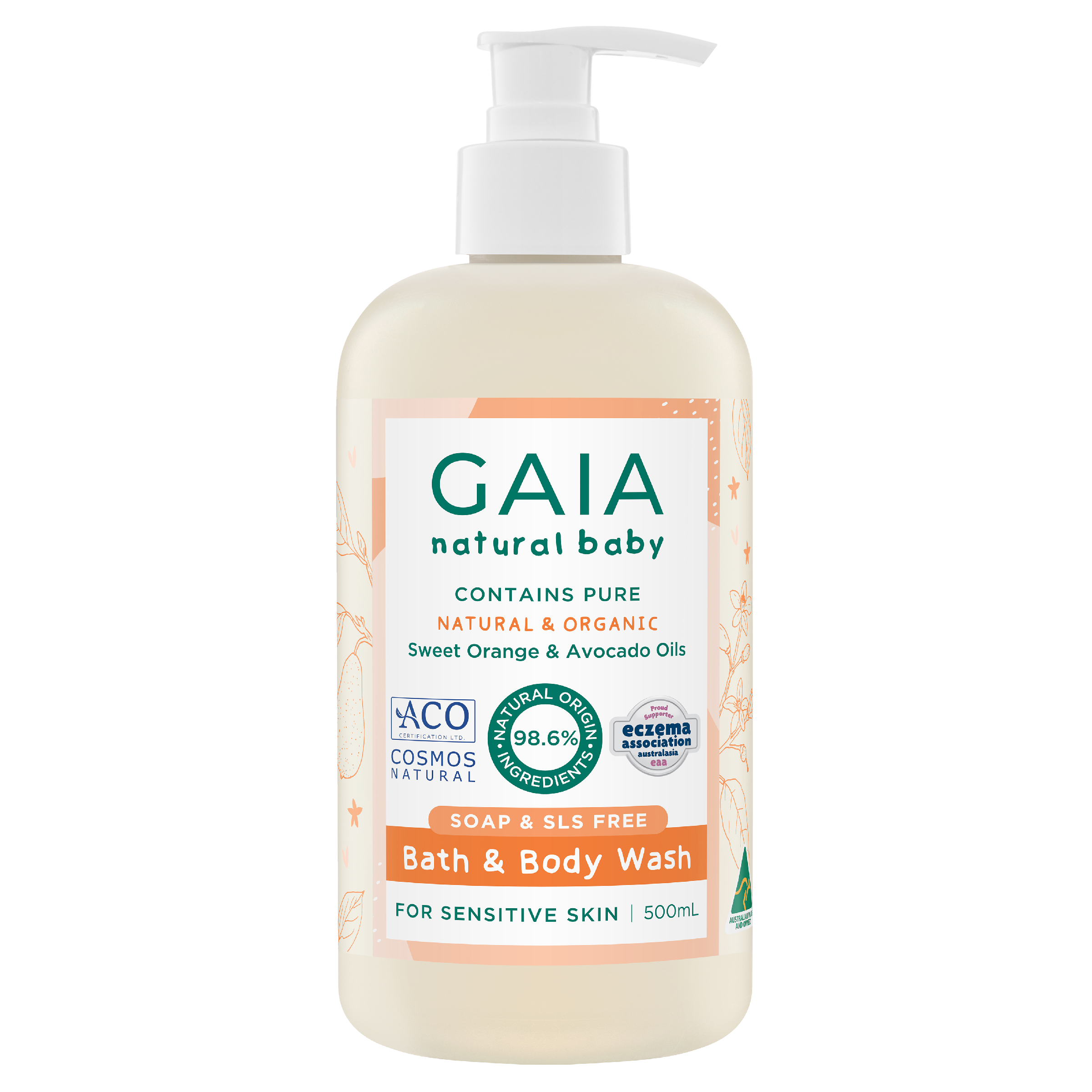 GAIA NATURALS BABY BATH & BODY WASH 500ML