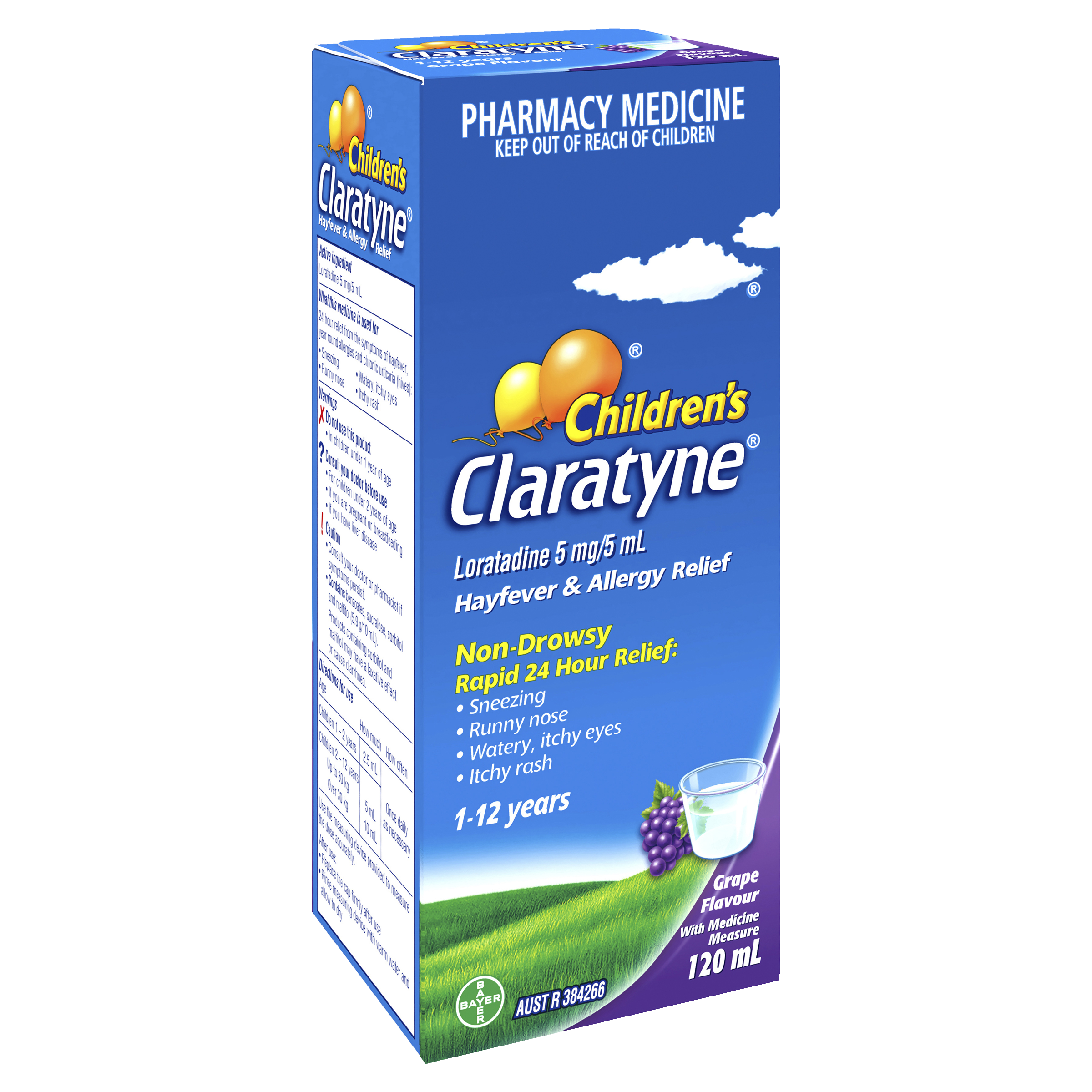 CLARATYNE CHILDRENS GRAPE SYRUP 120ML