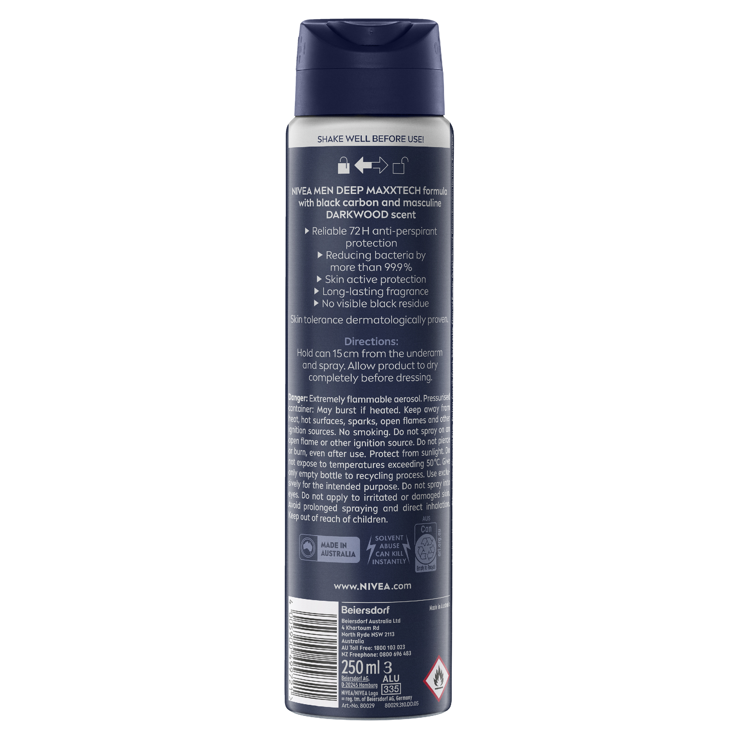 NIVEA MEN ANTIPERSPIRANT DEEP DRY & CLEAN 48H 250ML - Image 2