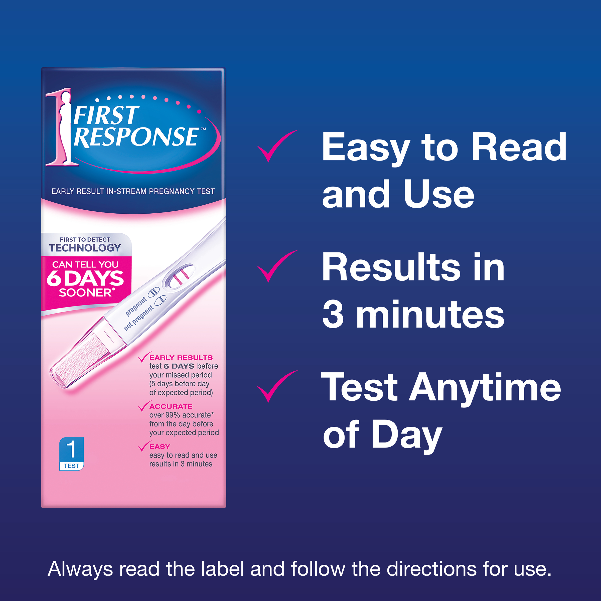 FIRST RESPONSE EARLY RESULT IN-STREAM PREGNANCY TEST 1 PACK - Image 10