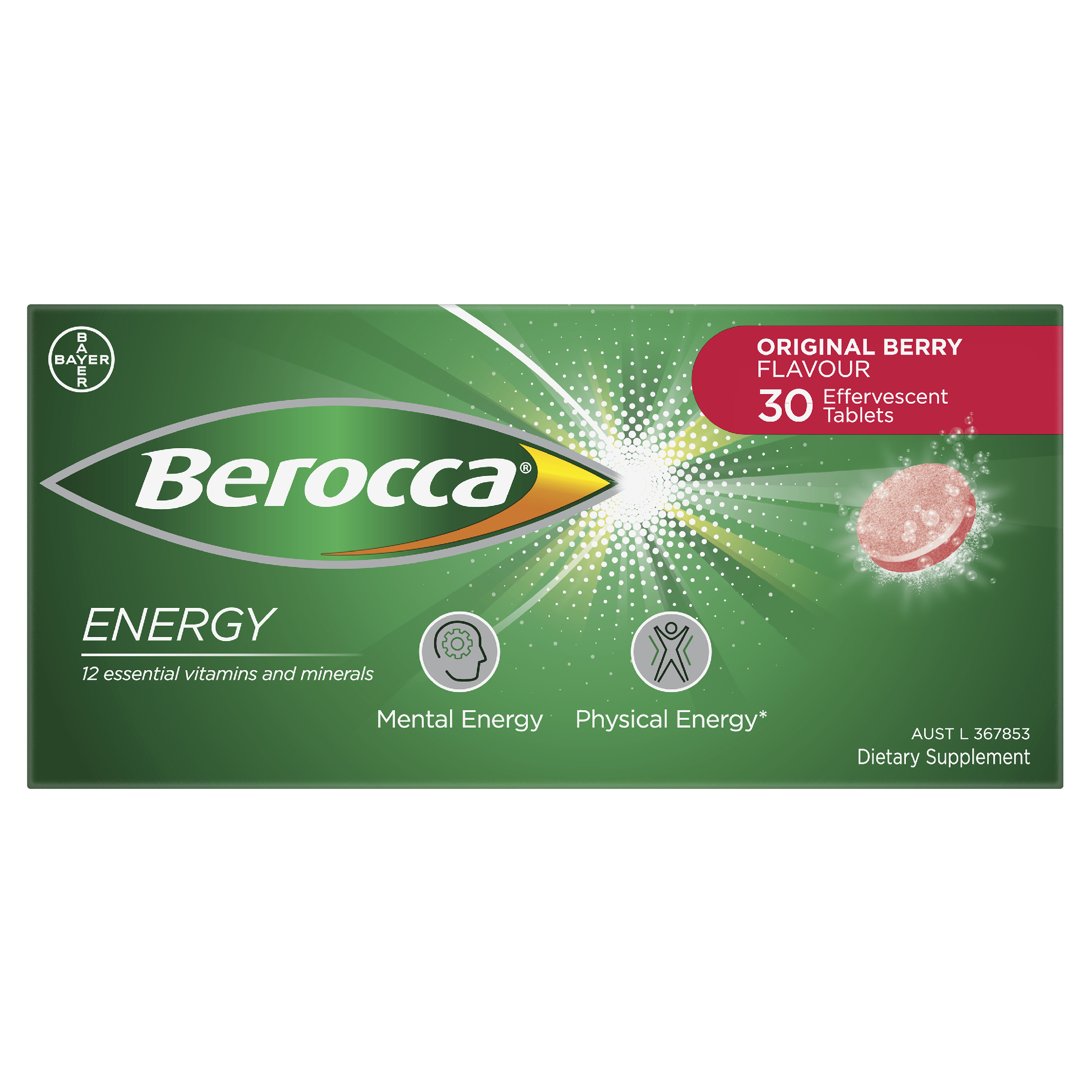 BEROCCA EFFERVESCENT ORIGINAL BERRY 30 TABLETS - Image 2