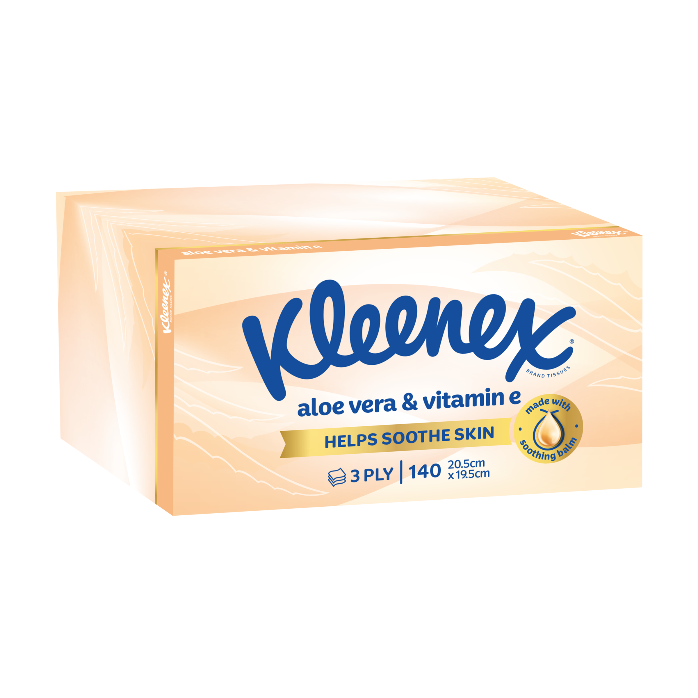 KLEENEX FACIAL TISSUES ALOE VERA & VITAMIN E 3 PLY 140 PACK - Image 4