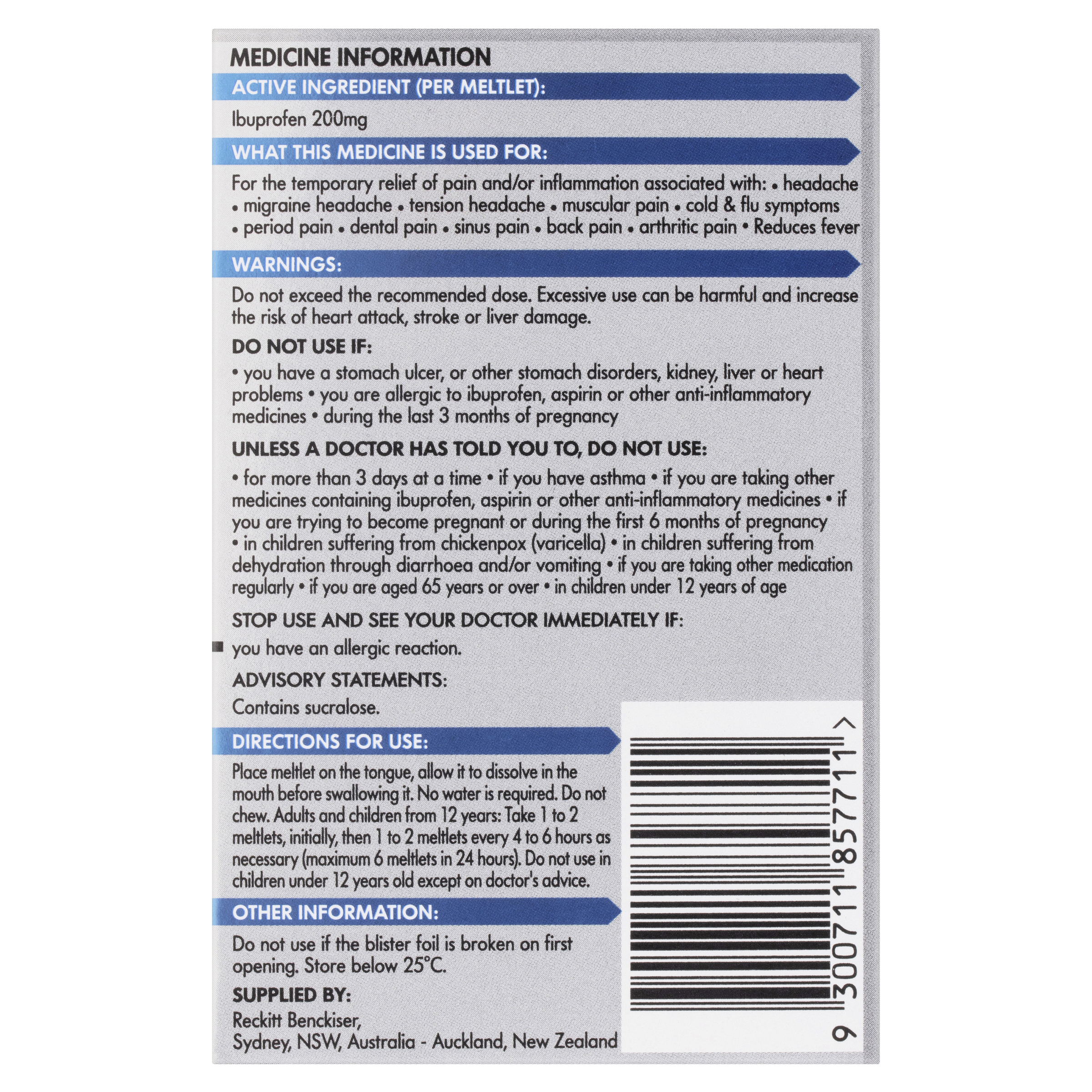 NUROFEN BERRY BURST 200MG 24 MELTLETS - Image 4