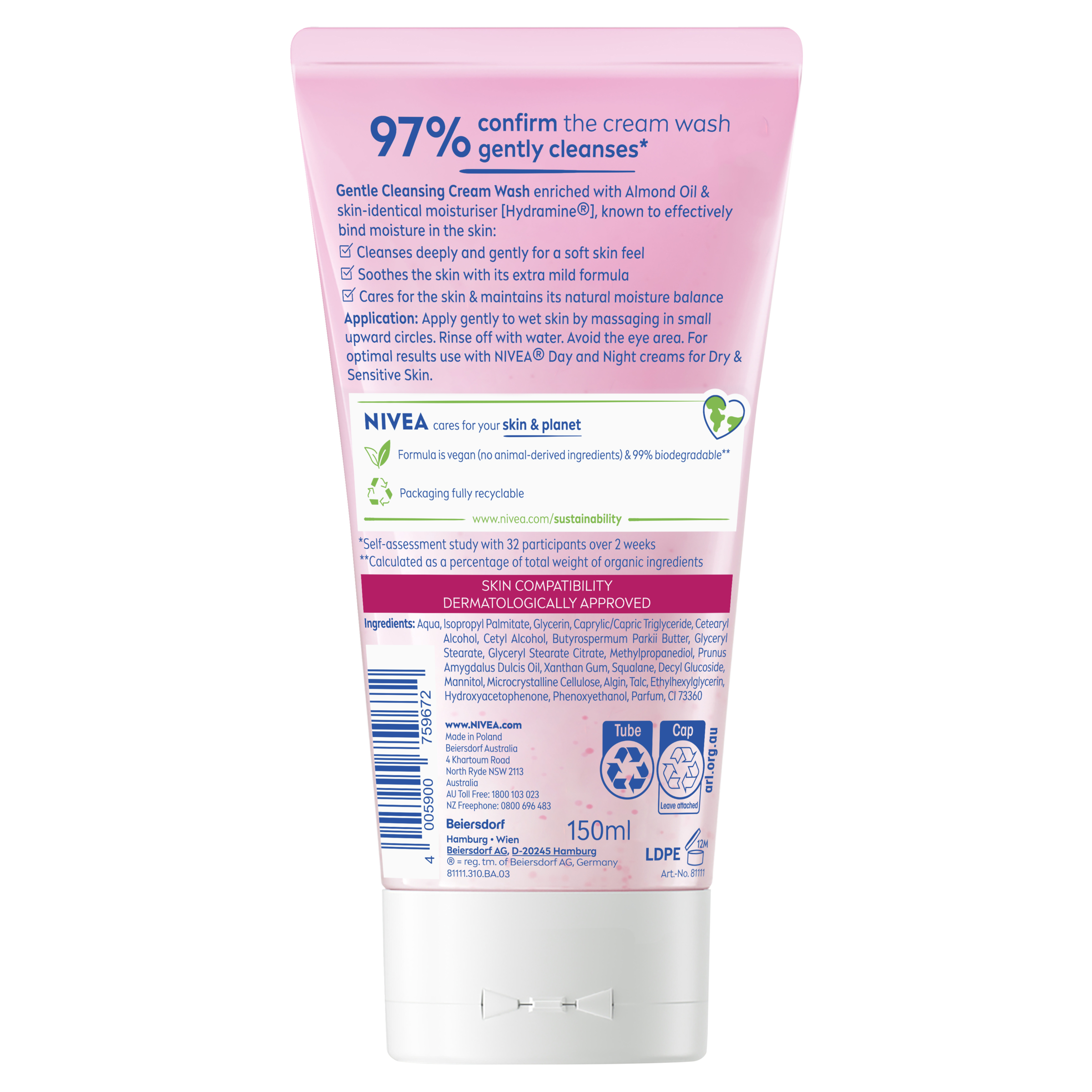 NIVEA DAILY ESSENTIALS GENTLE CREAM WASH 150ML - Image 2