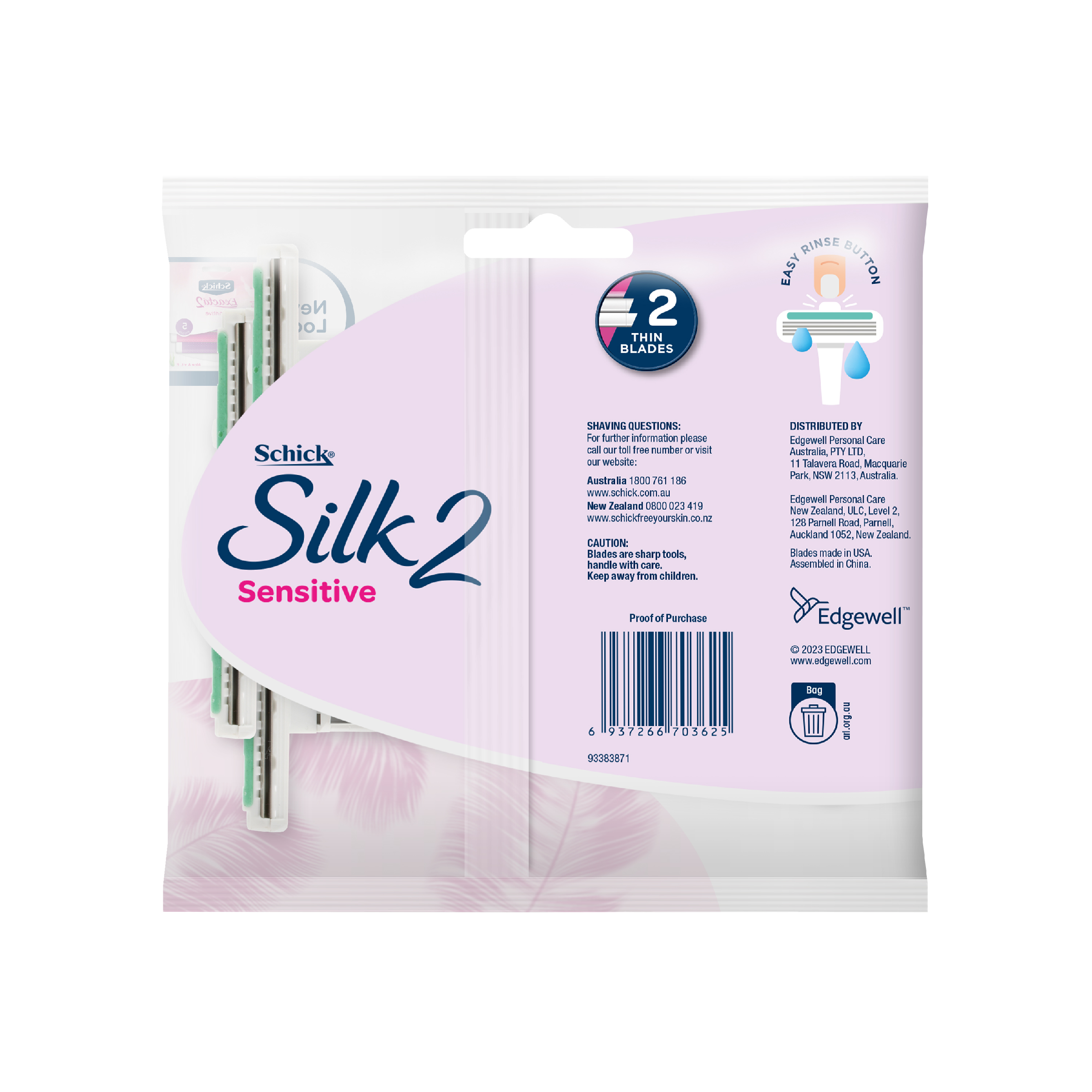 SCHICK EXACTA 2 SENSITIVE DISPOSABLE RAZOR 5 PACK - Image 2