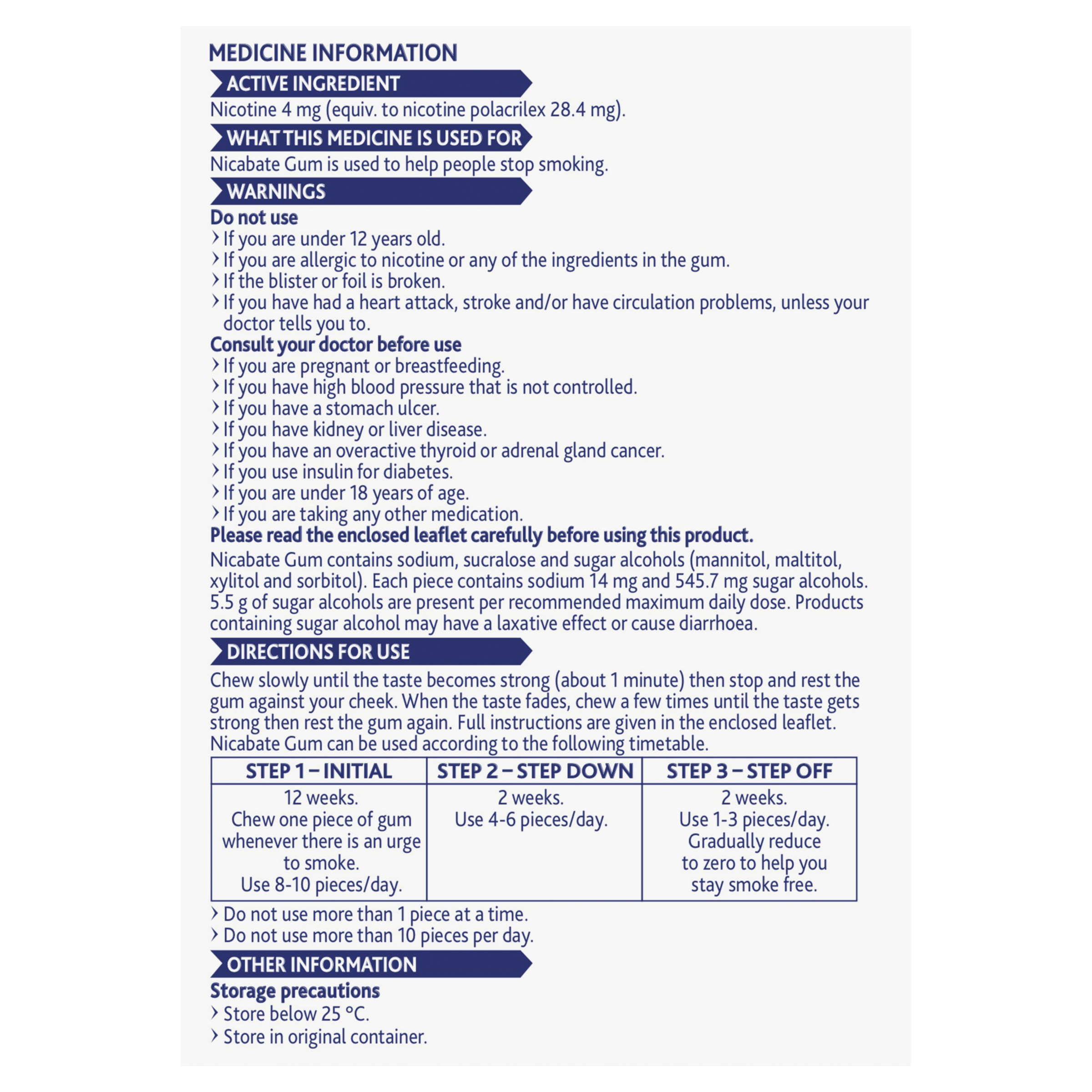 NICABATE EXTRA FRESH 4MG GUM 100 PACK - Image 4
