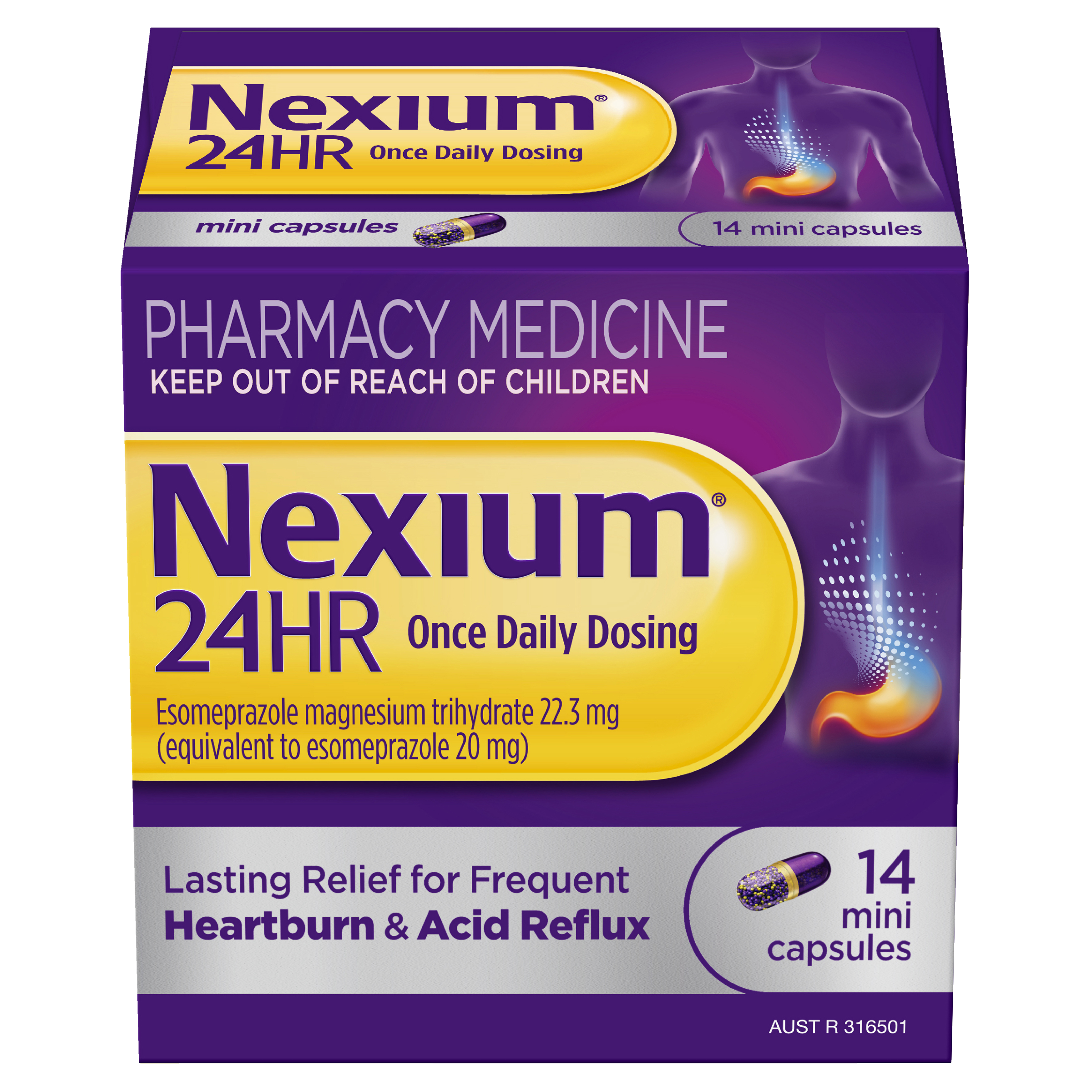 NEXIUM 24HR 20MG 14 MINI CAPSULES