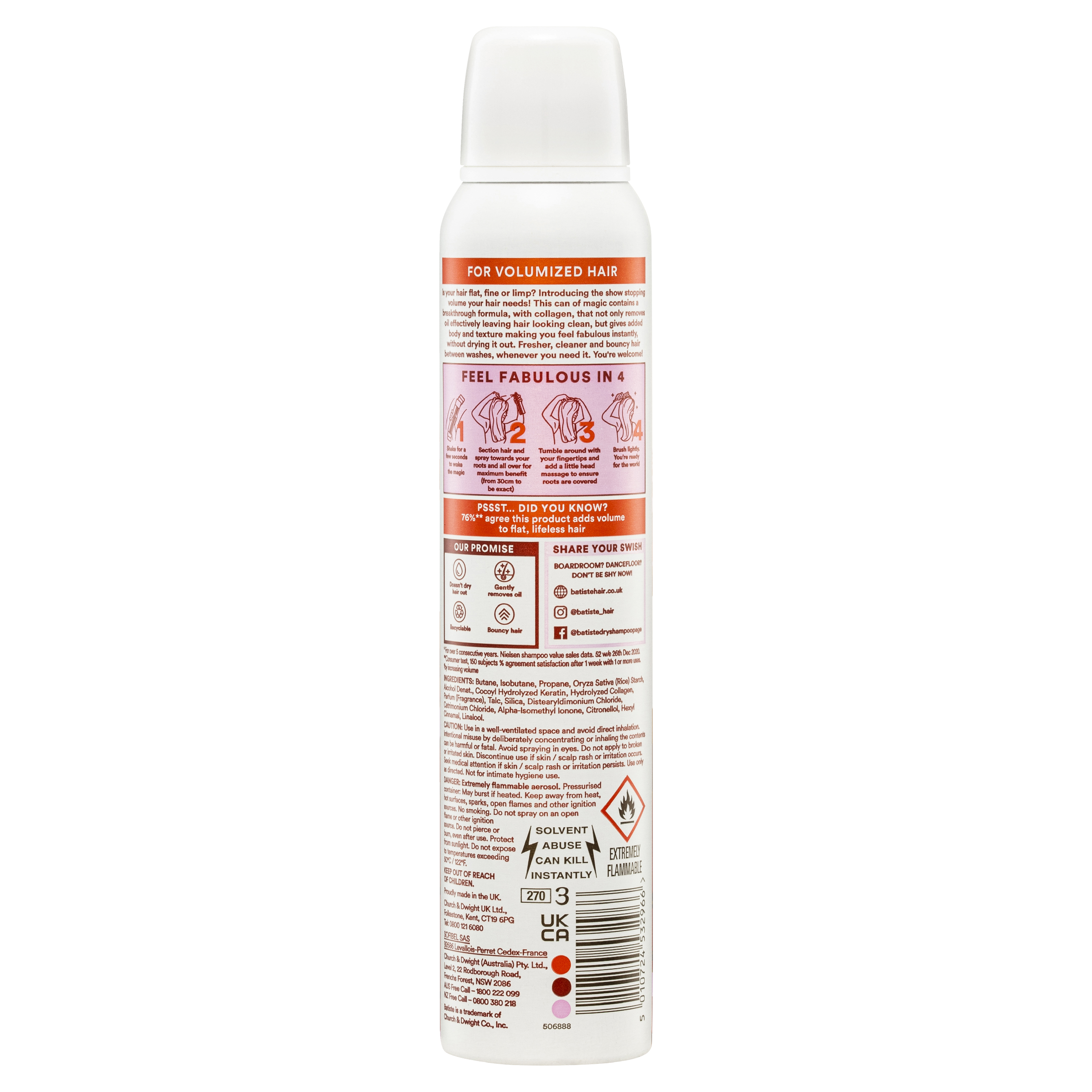BATISTE VOLUME DRY SHAMPOO 200ML - Image 2