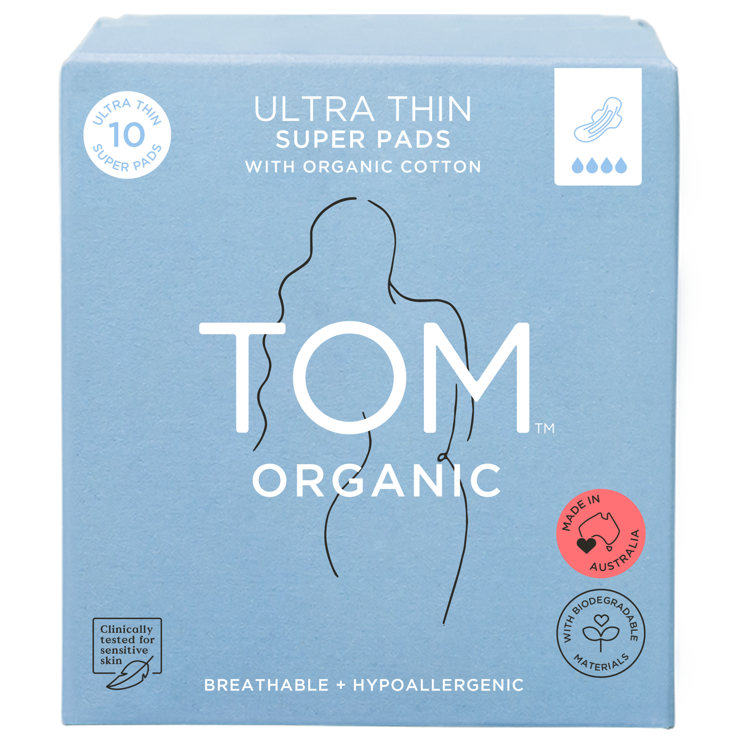 TOM ORGANIC SUPER PAD 10 PACK