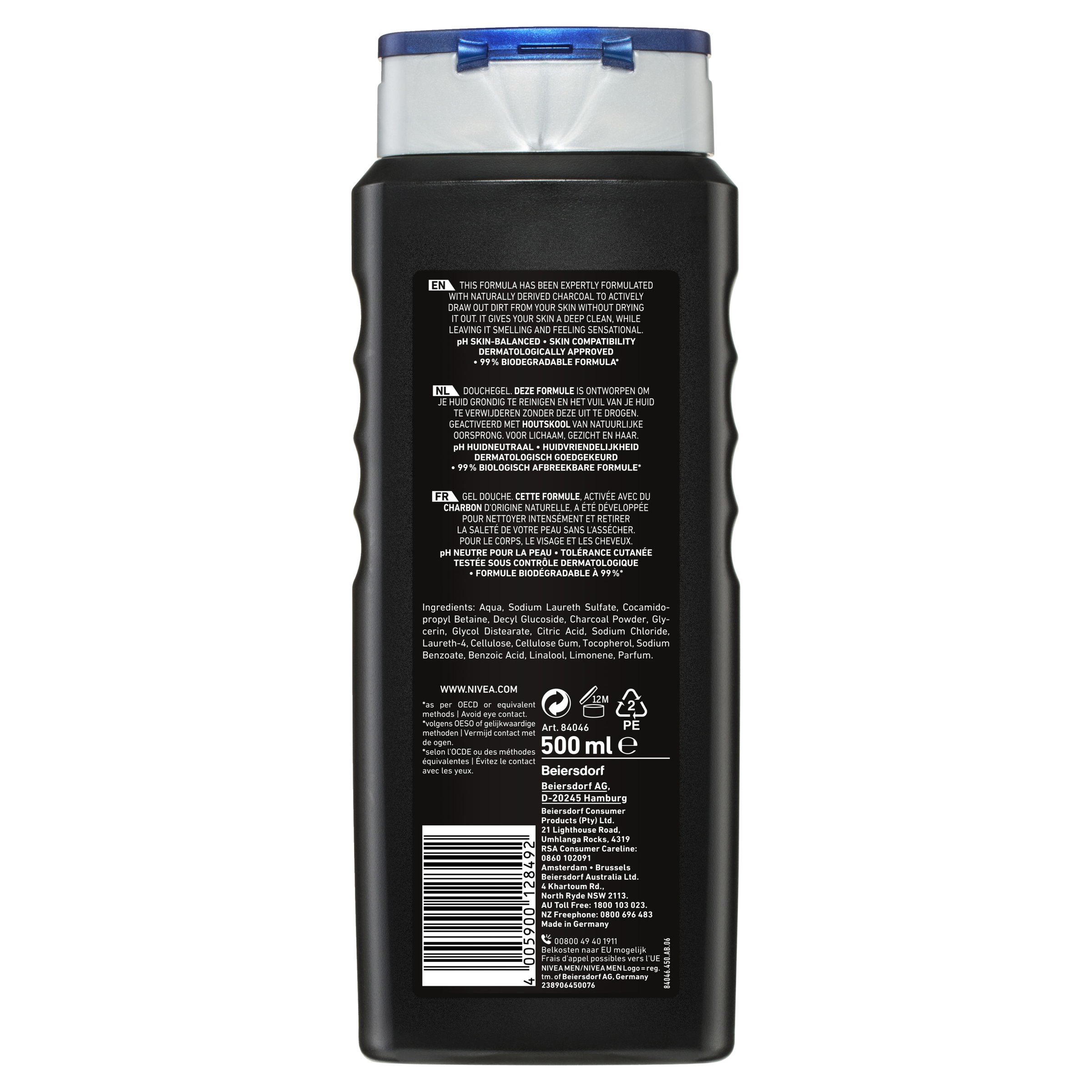 NIVEA MEN SHOWER GEL ACTIVE CLEAN 500ML - Image 2