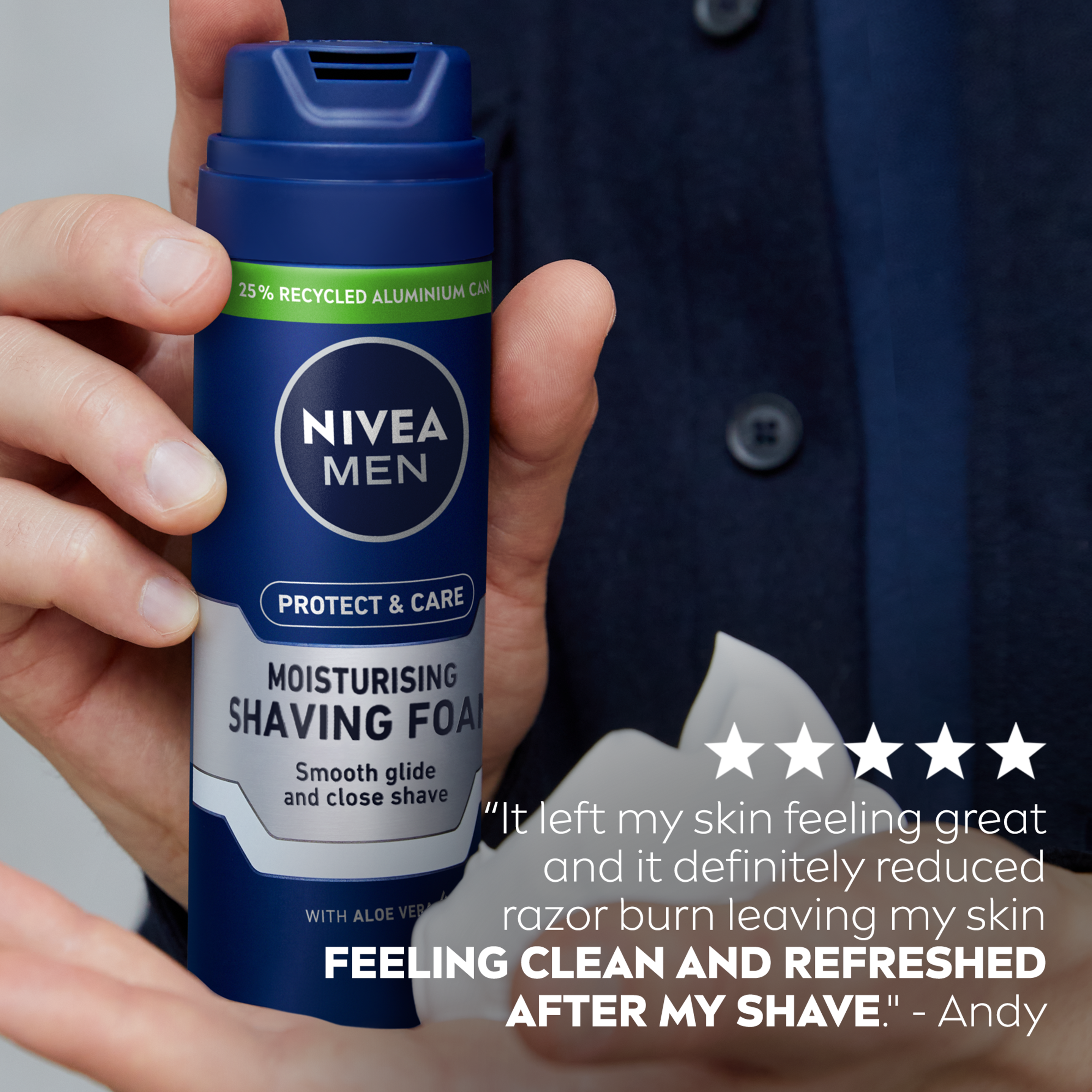 NIVEA MEN SHAVING FOAM MOISTURISING 200ML - Image 7