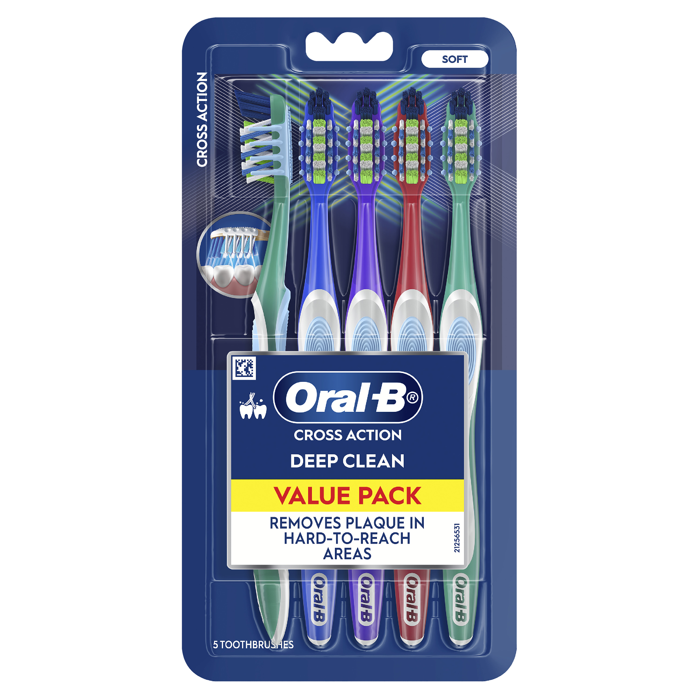 ORAL-B TOOTHBRUSH CROSS ACTION SOFT 5 PACK