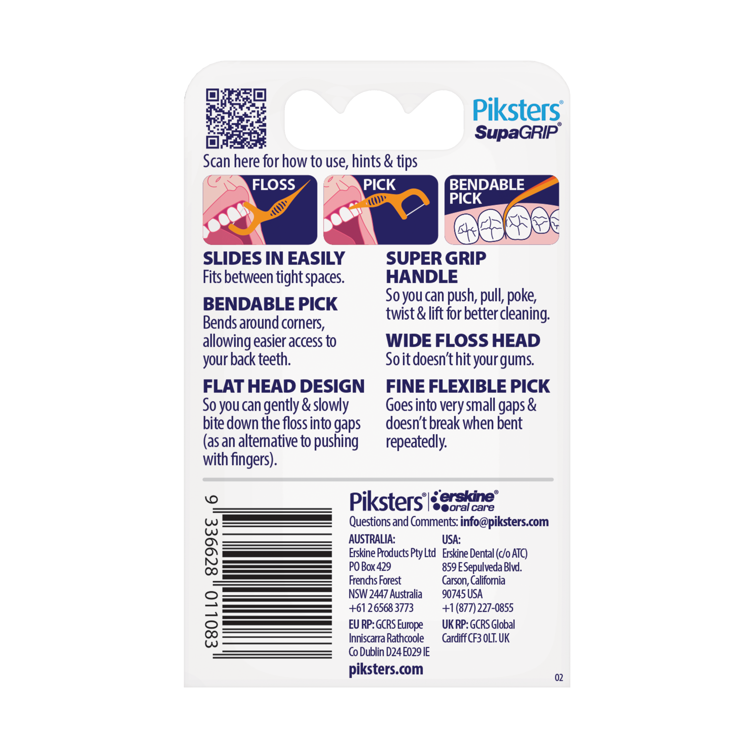 PIKSTERS SUPAGRIP FLOSS PICKS FINE 40 PACK - Image 4