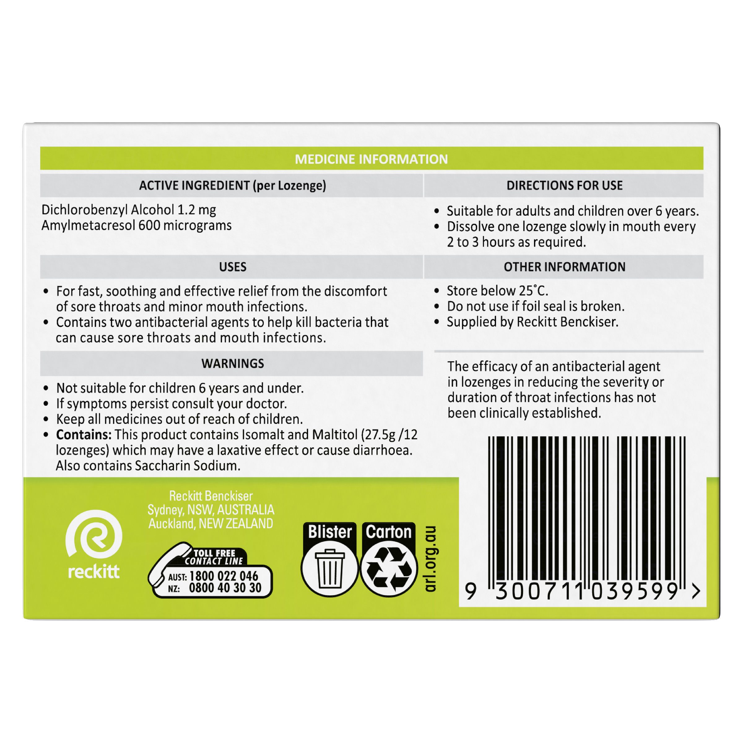 STREPSILS LEMON SUGAR FREE 16 LOZENGES - Image 2