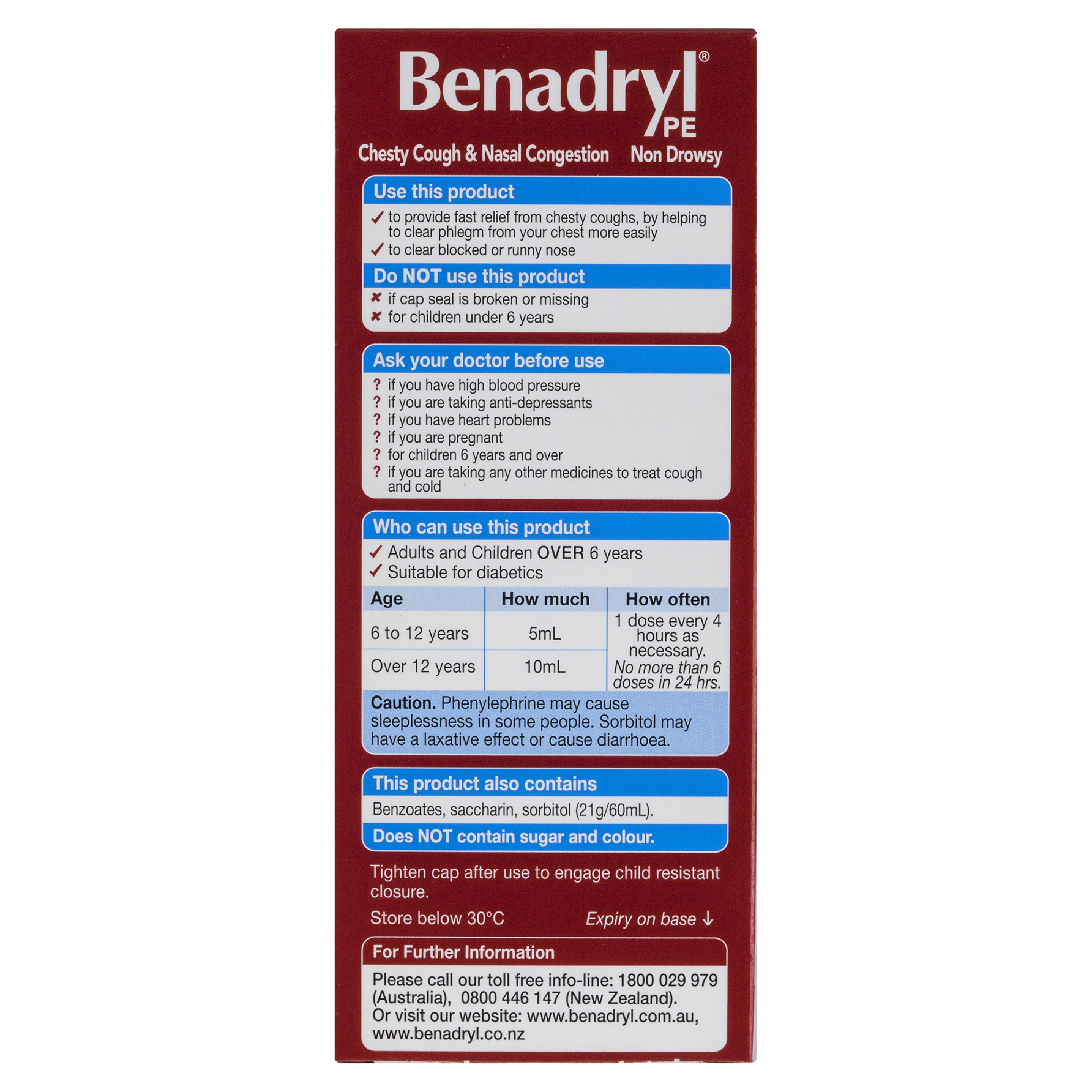 BENADRYL PE CHESTY COUGH & NASAL 200ML - Image 4