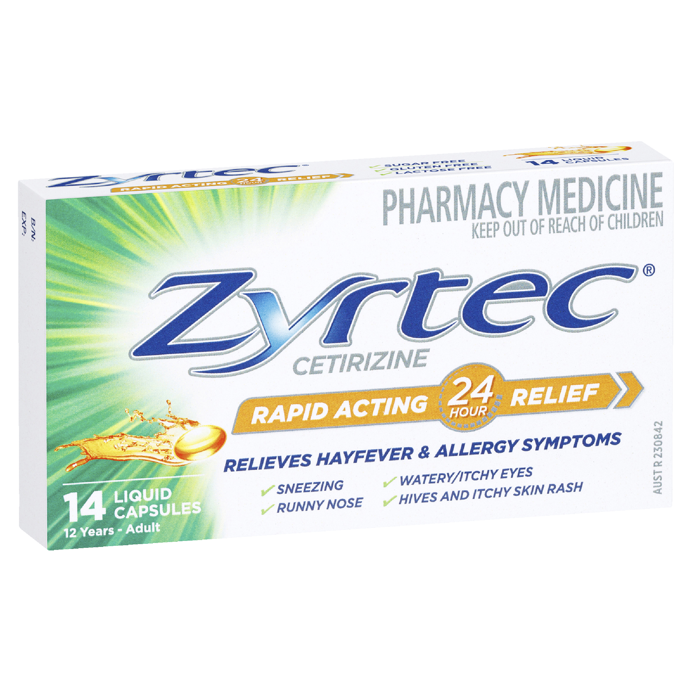 ZYRTEC LIQUID 14 CAPSULES