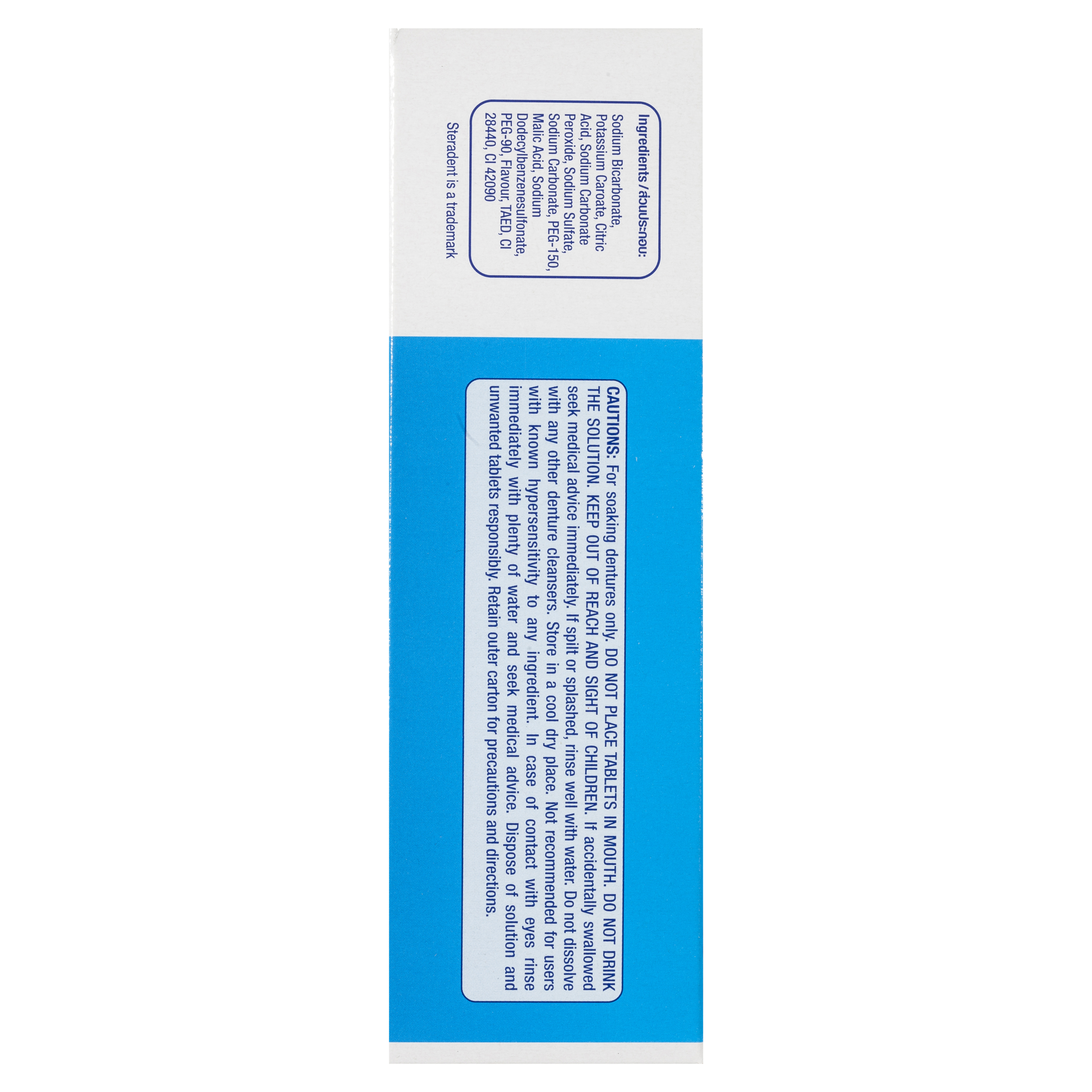 STERADENT DENTURE CLEANSER ACTIVE PLUS 48 TABLETS - Image 3