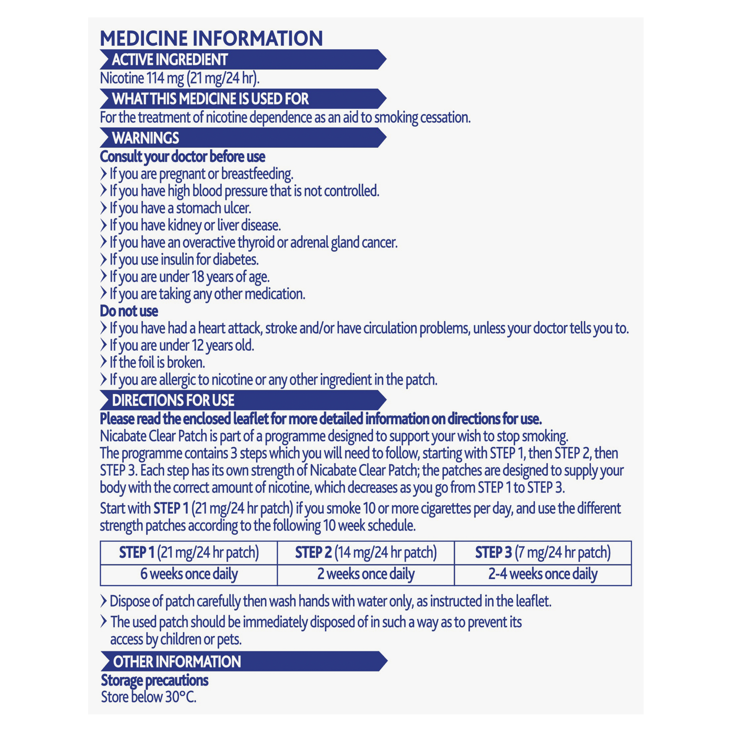 NICABATE STEP 1 21MG CLEAR PATCH 14 PACK - Image 4