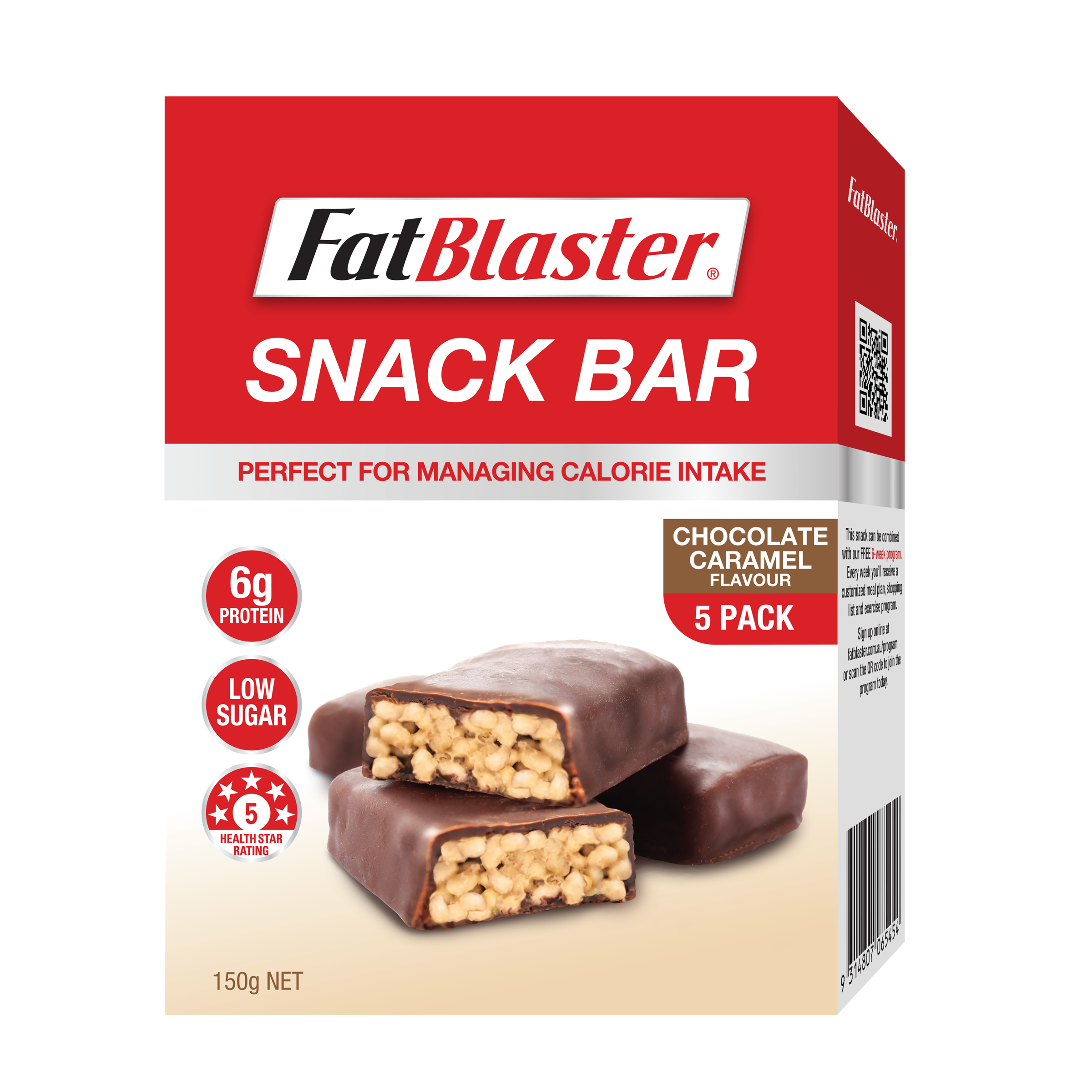 FAT BLASTER SNACK BAR CHOC CARAMEL 5 PACK