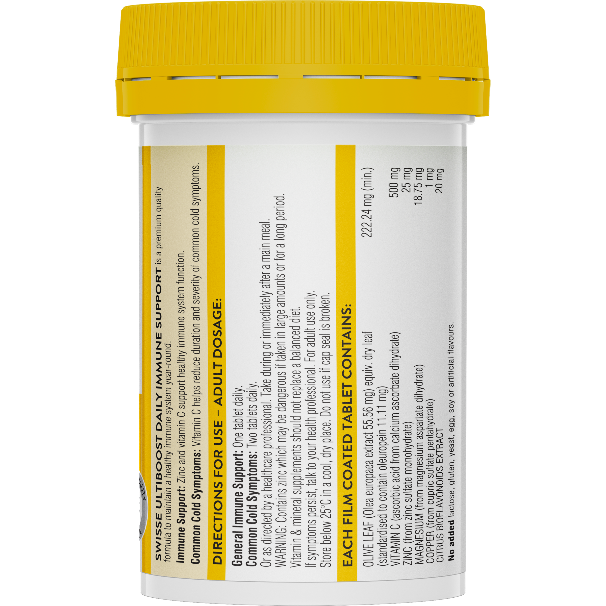 SWISSE ULTIBOOST DAILY IMMUNE SUPPORT 60 TABLETS - Image 2