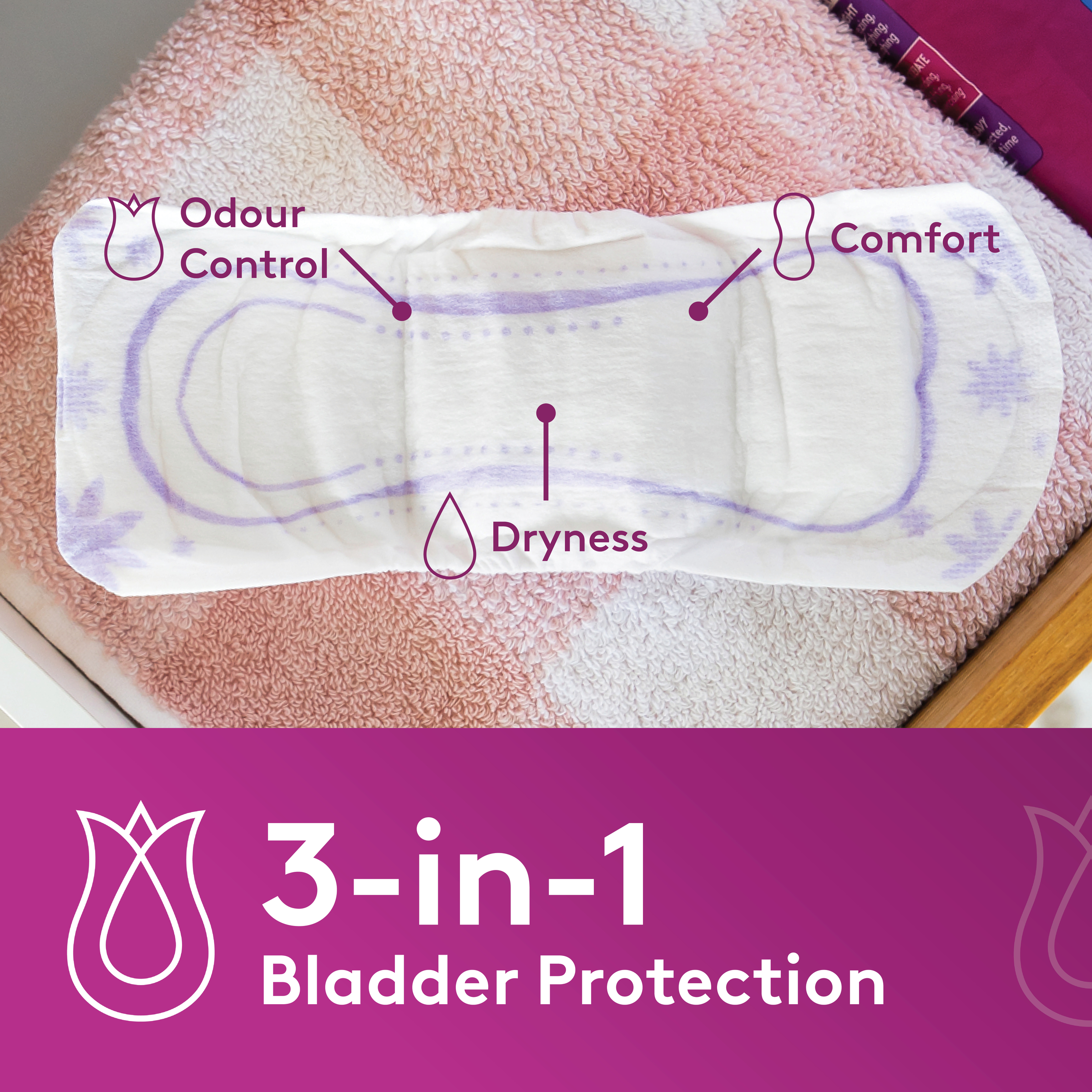 POISE 3-IN-1 PADS REGULAR 3.5D 16 PACK - Image 5