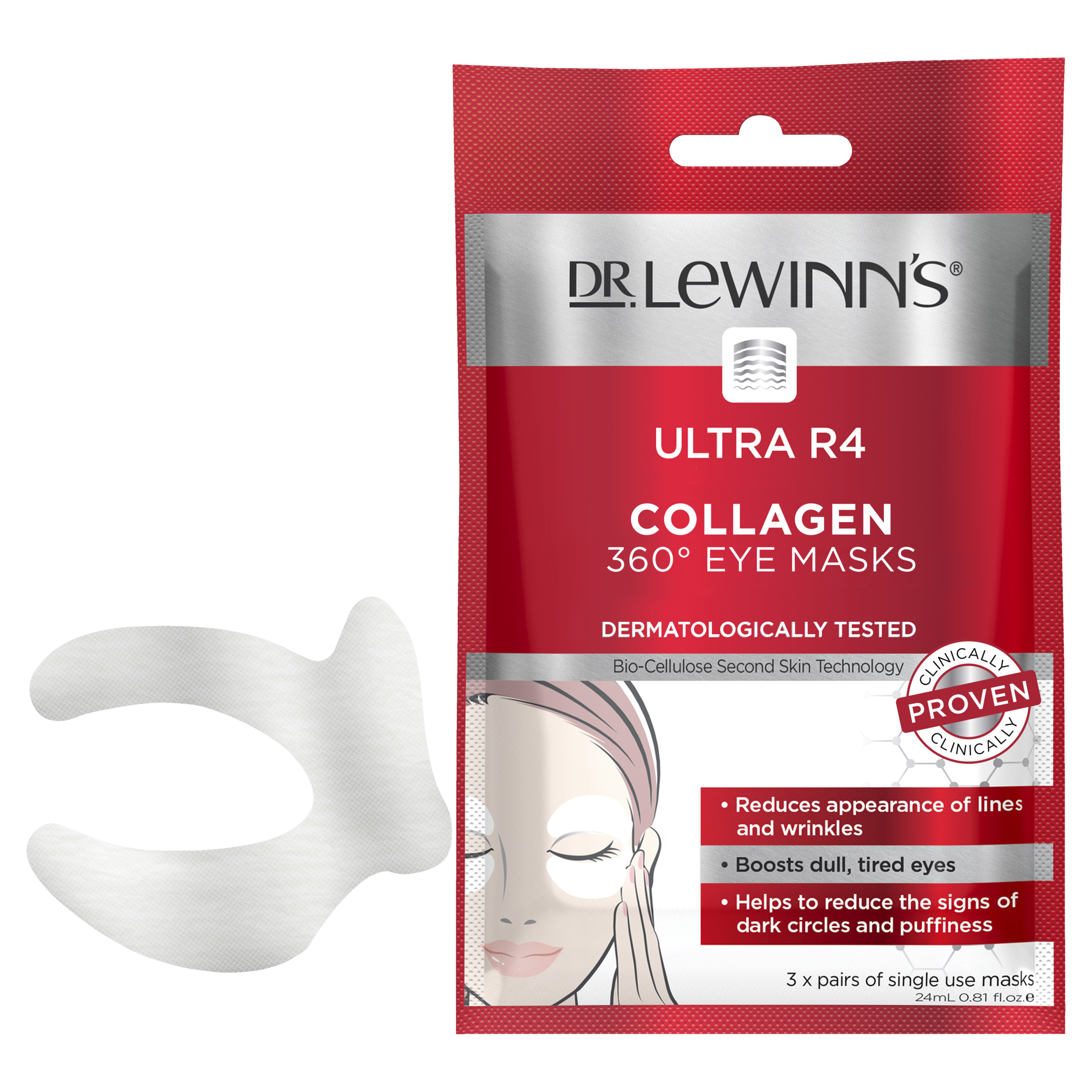 DR LEWINNS ULTRA R4 COLLAGEN 360 EYE MASKS 3 PACK - Image 3