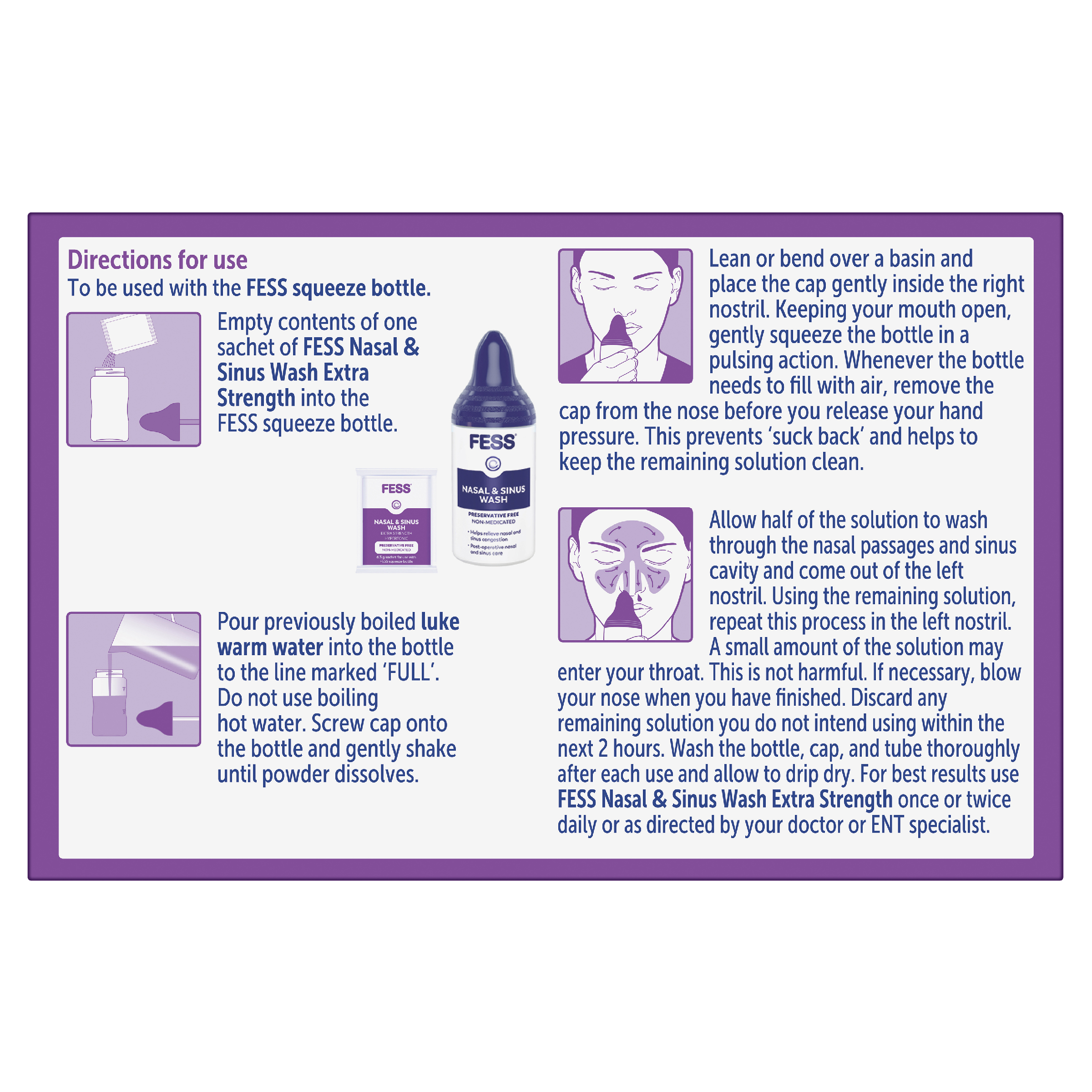 FESS NASAL & SINUS WASH EXTRA STRENGTH REFILL SACHET 24 - Image 6