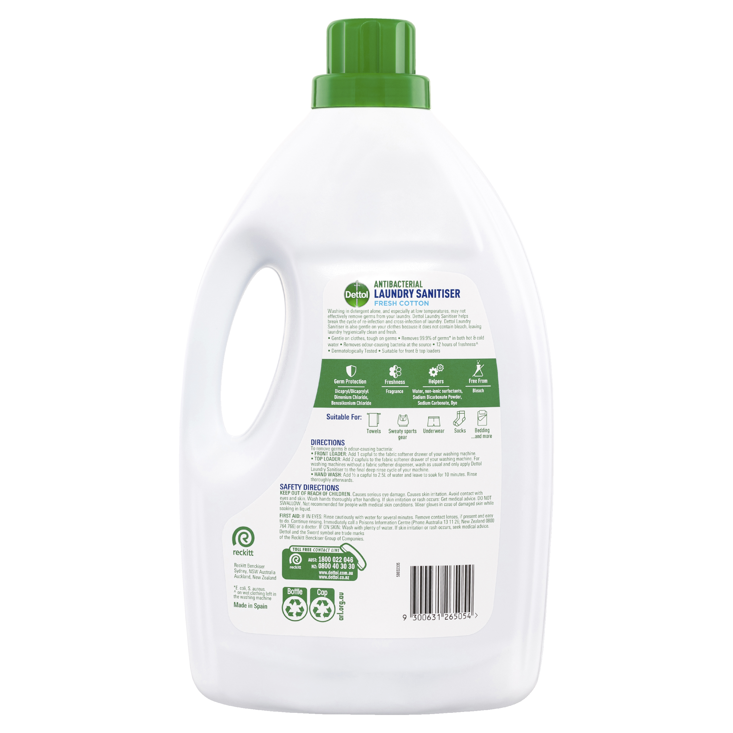 DETTOL ANTIBACTERIAL LAUNDRY SANITISER FRESH COTTON 2.5 LITRE - Image 2