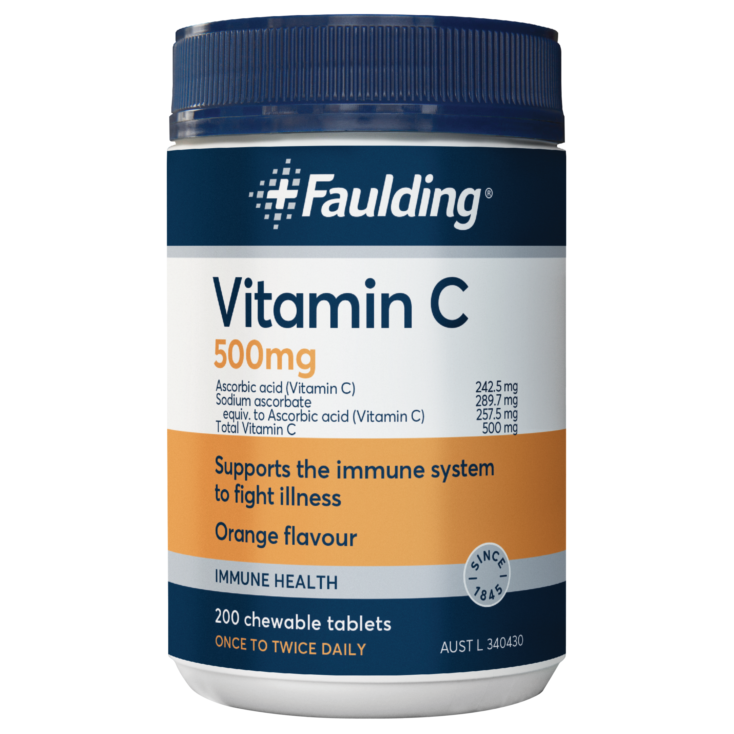 FAULDING VITAMIN C 500MG 200 TABLETS