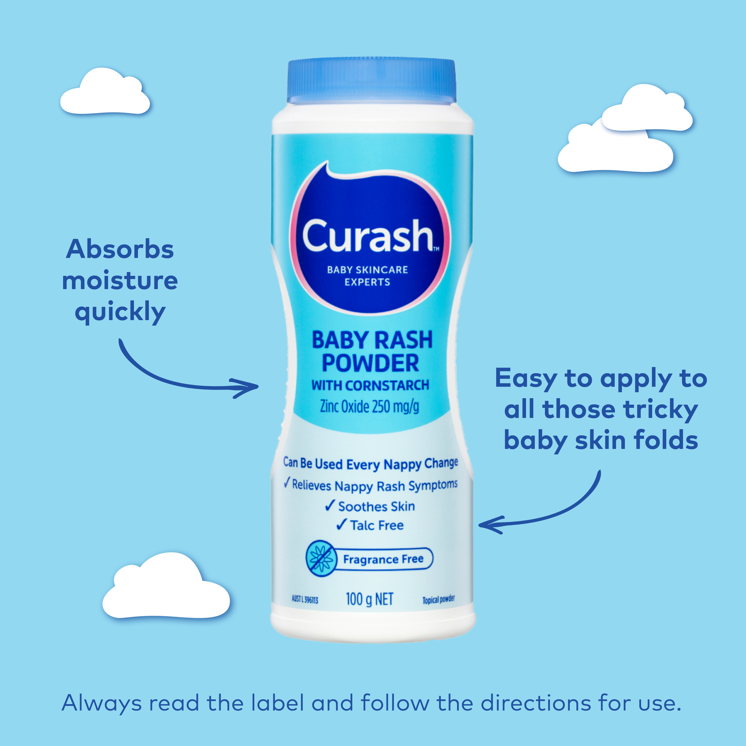 CURASH BABYCARE ANTI-RASH BABY POWDER 100G - Image 5
