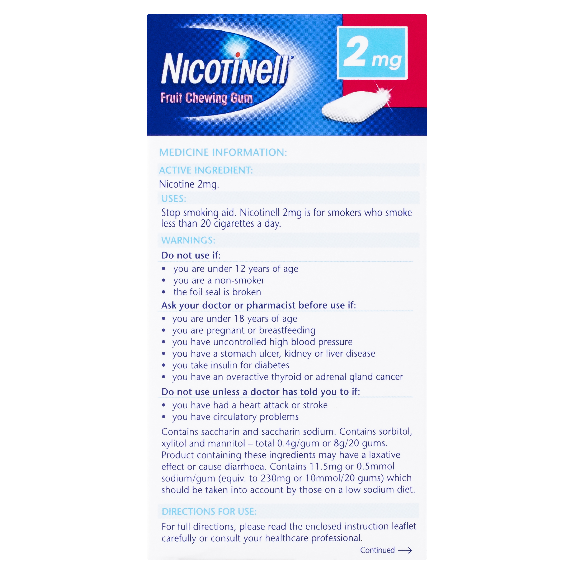 NICOTINELL FRUIT 2MG GUM 96 PACK - Image 6