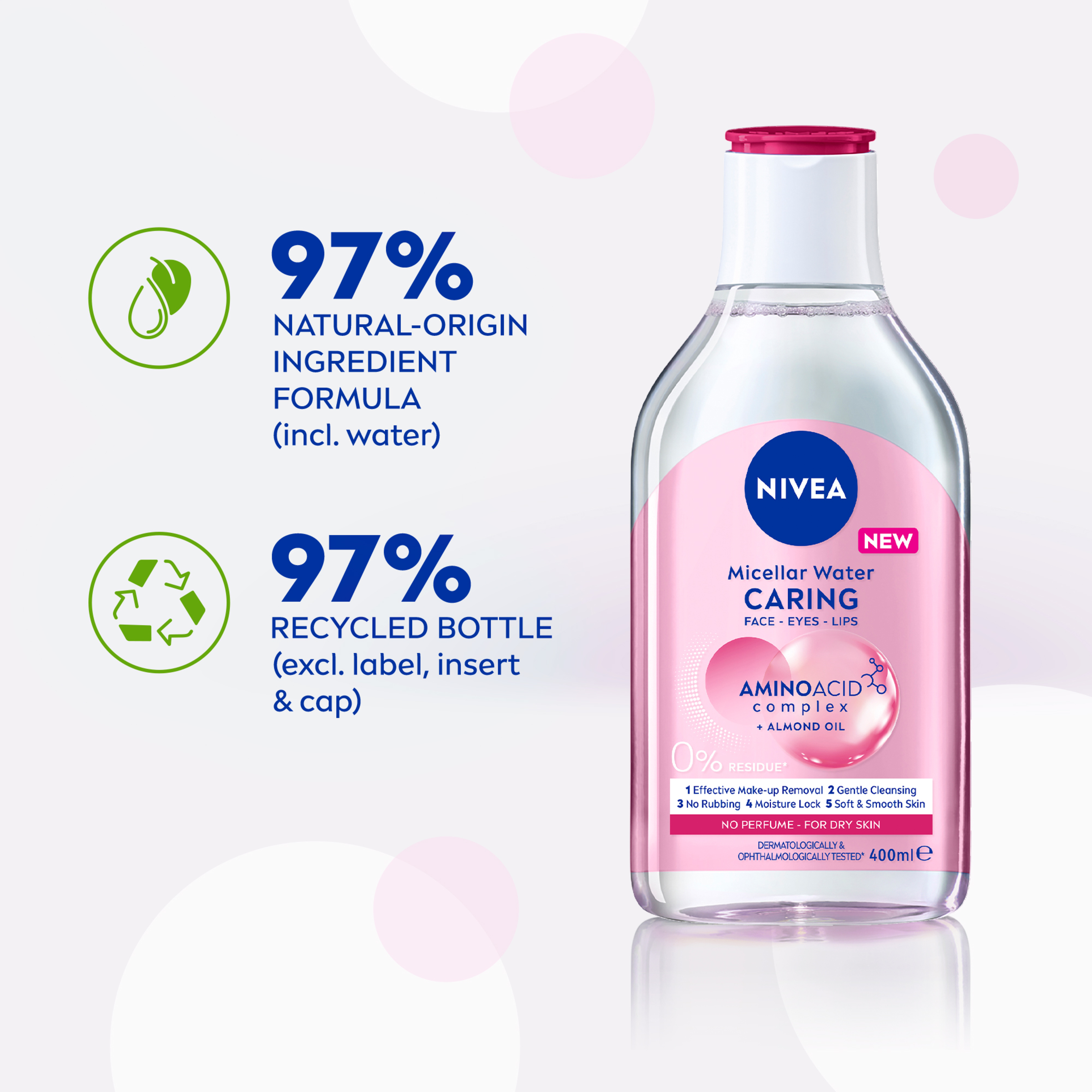 NIVEA MICELLAR WATER CARING 400ML - Image 5