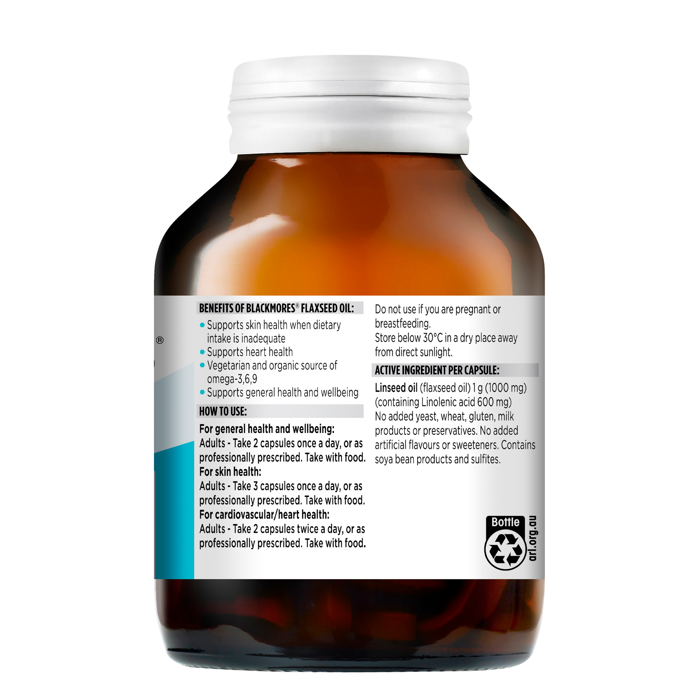 BLACKMORES FLAXSEED OIL 100 CAPSULES - Image 2