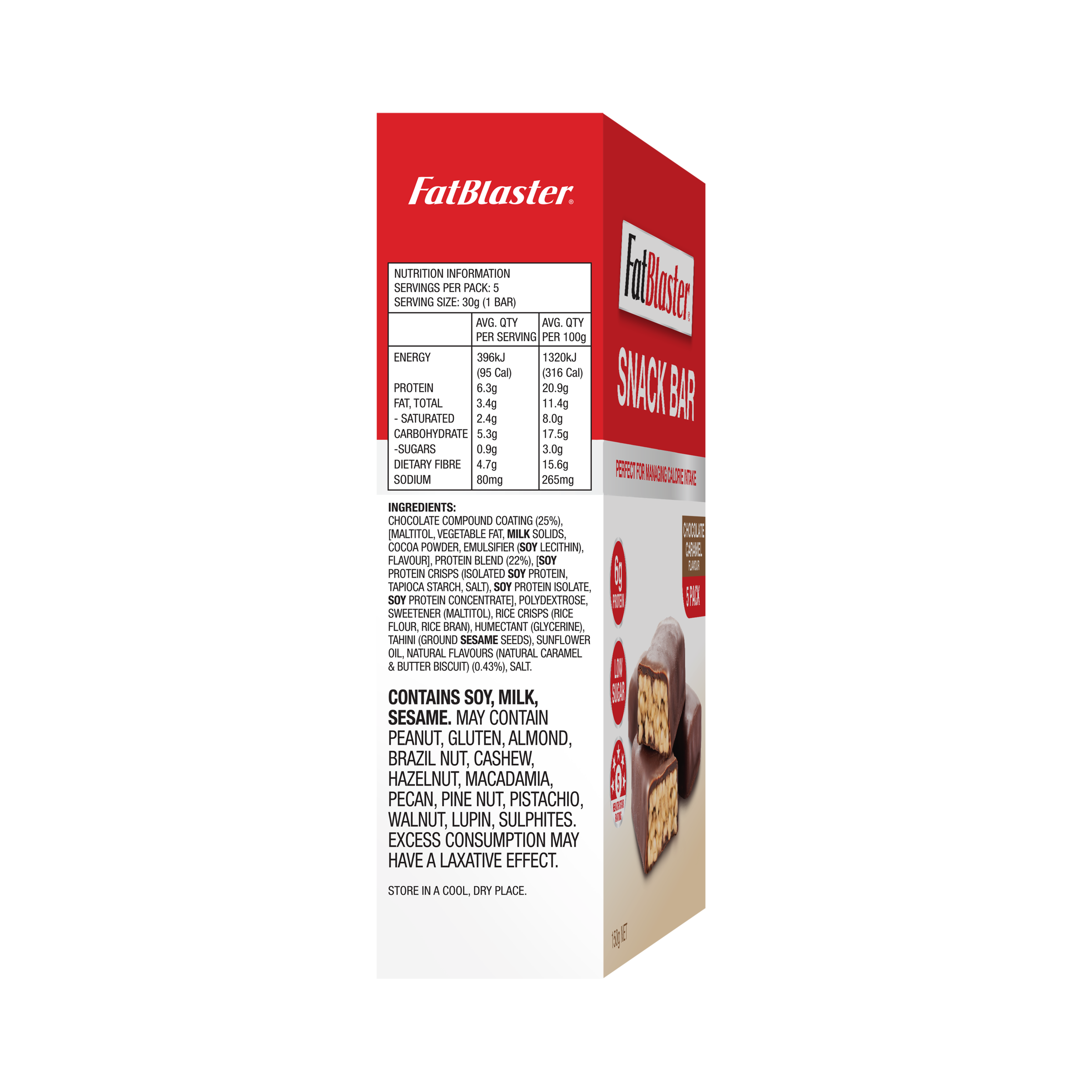 FAT BLASTER SNACK BAR CHOC CARAMEL 5 PACK - Image 4