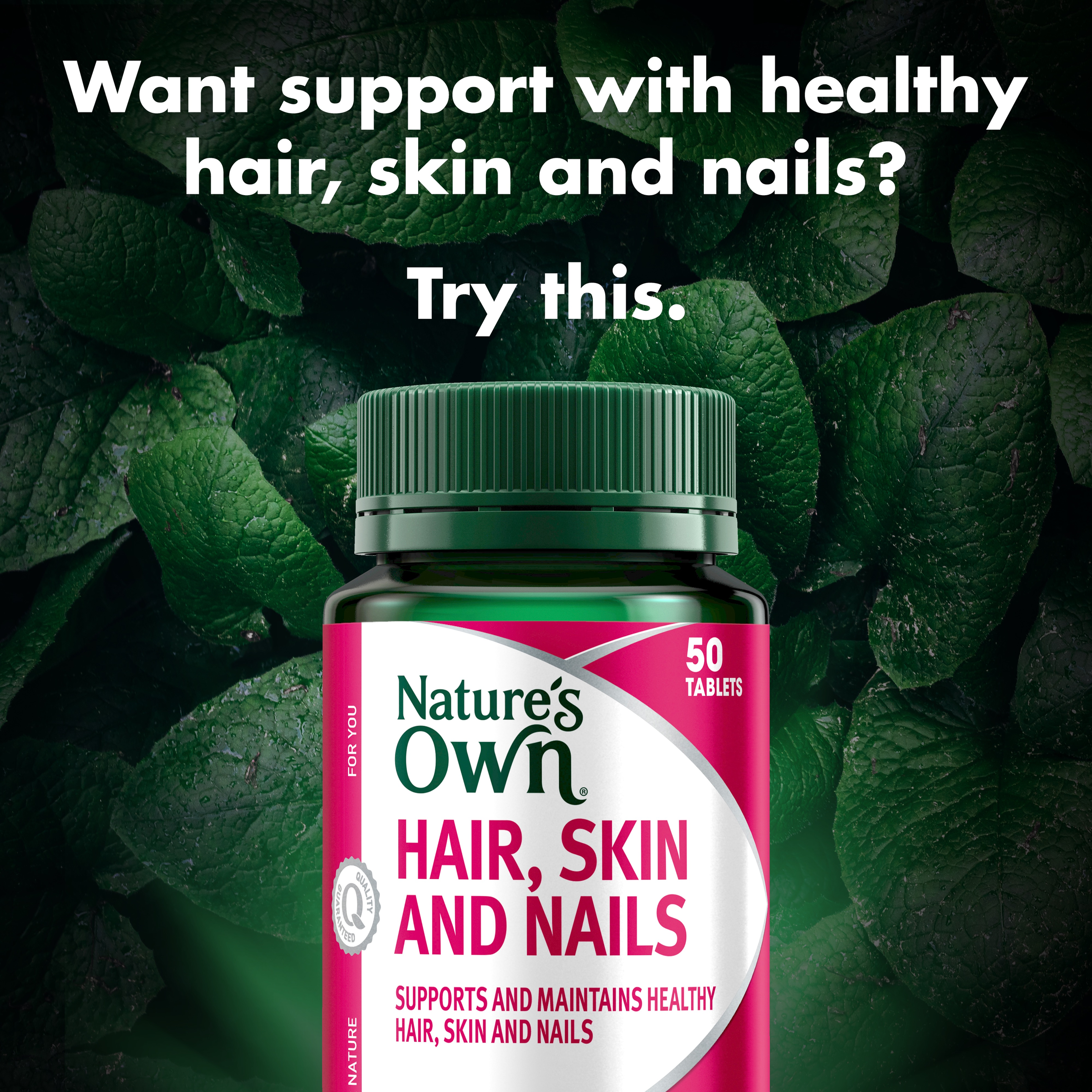 NATURES OWN HAIR SKIN AND NAILS 50 TABLETS - Image 3
