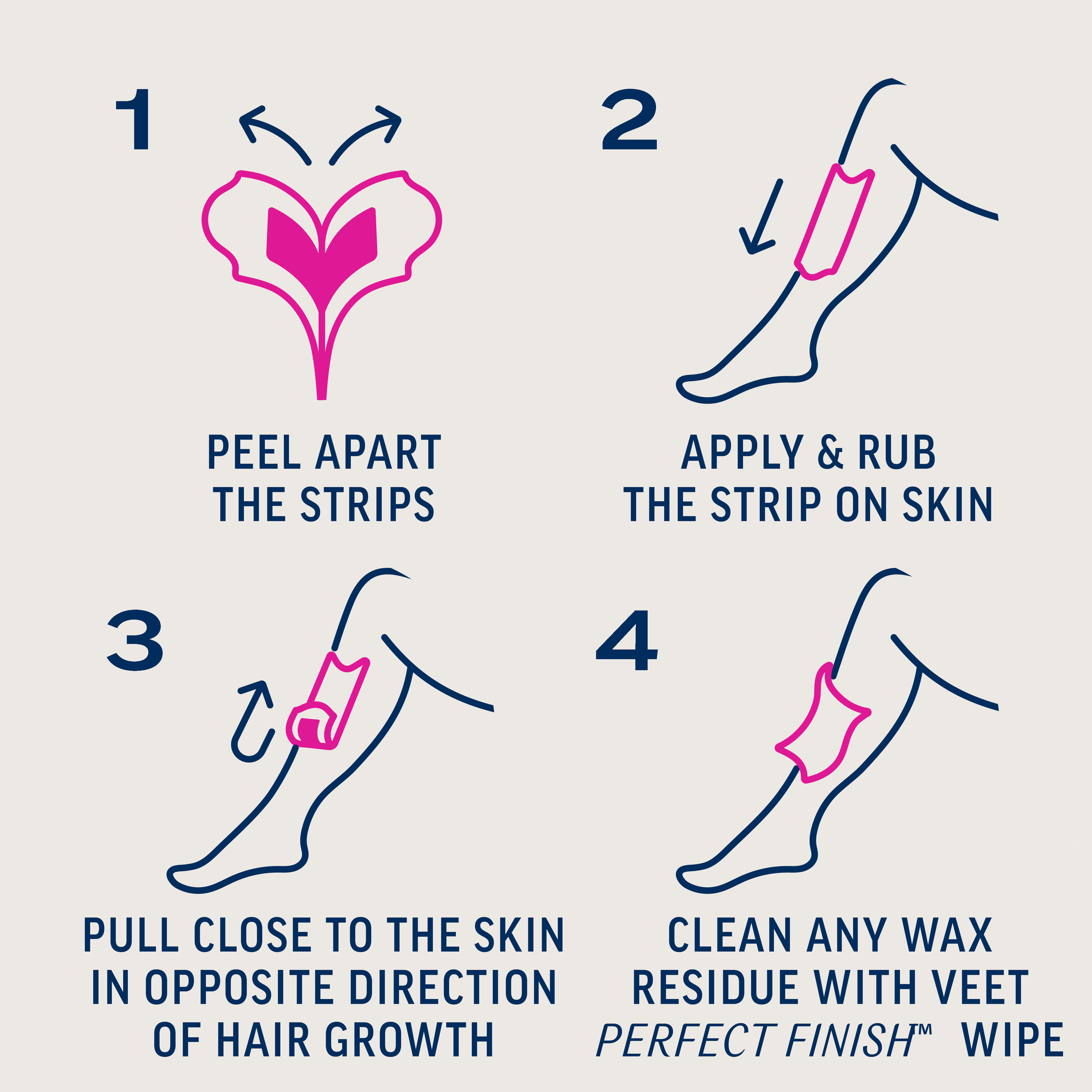 VEET PURE COLD WAX STRIPS LEGS & BODY SENSITIVE SKIN 40 PACK - Image 7