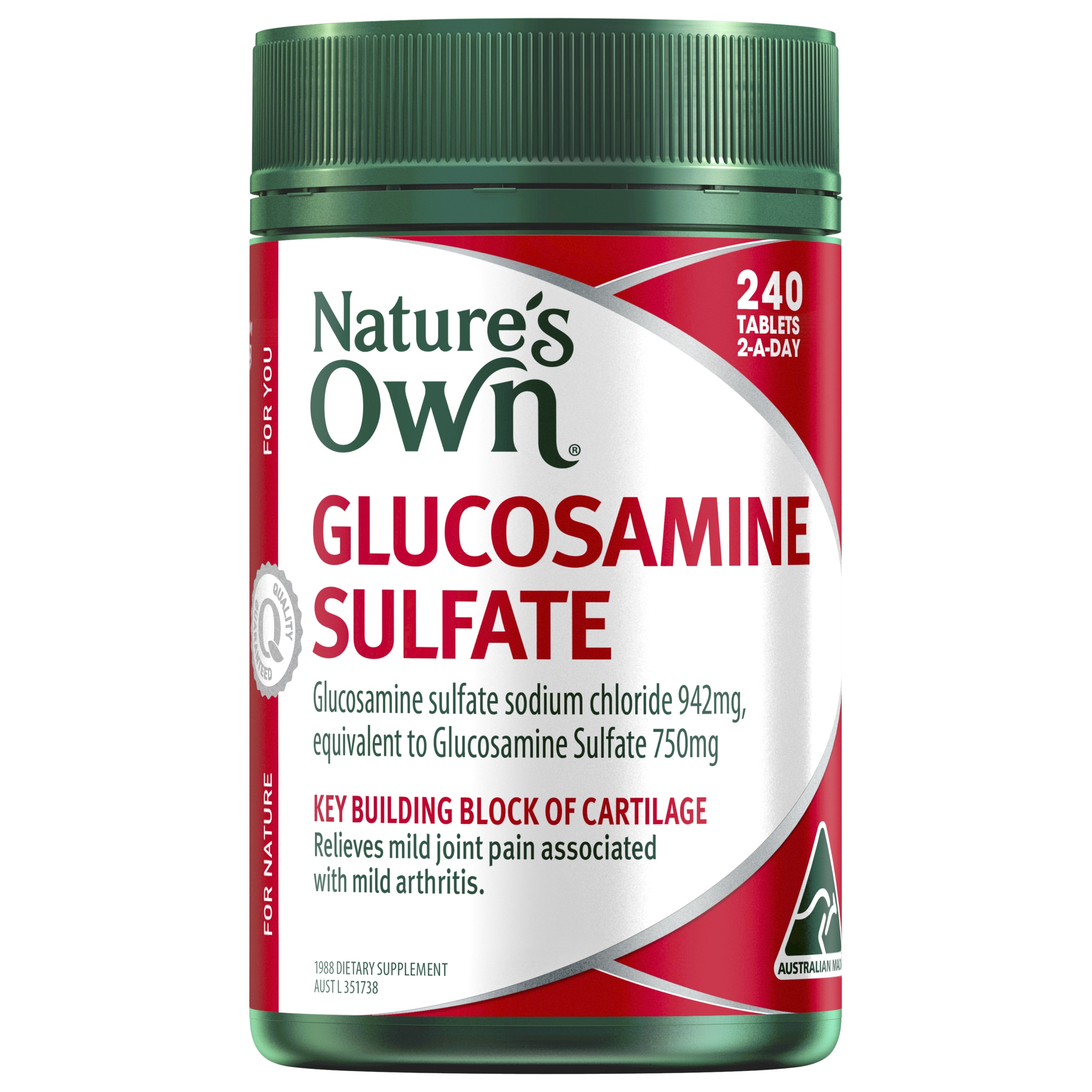 NATURES OWN GLUCOSAMINE SULFATE 240 TABLETS