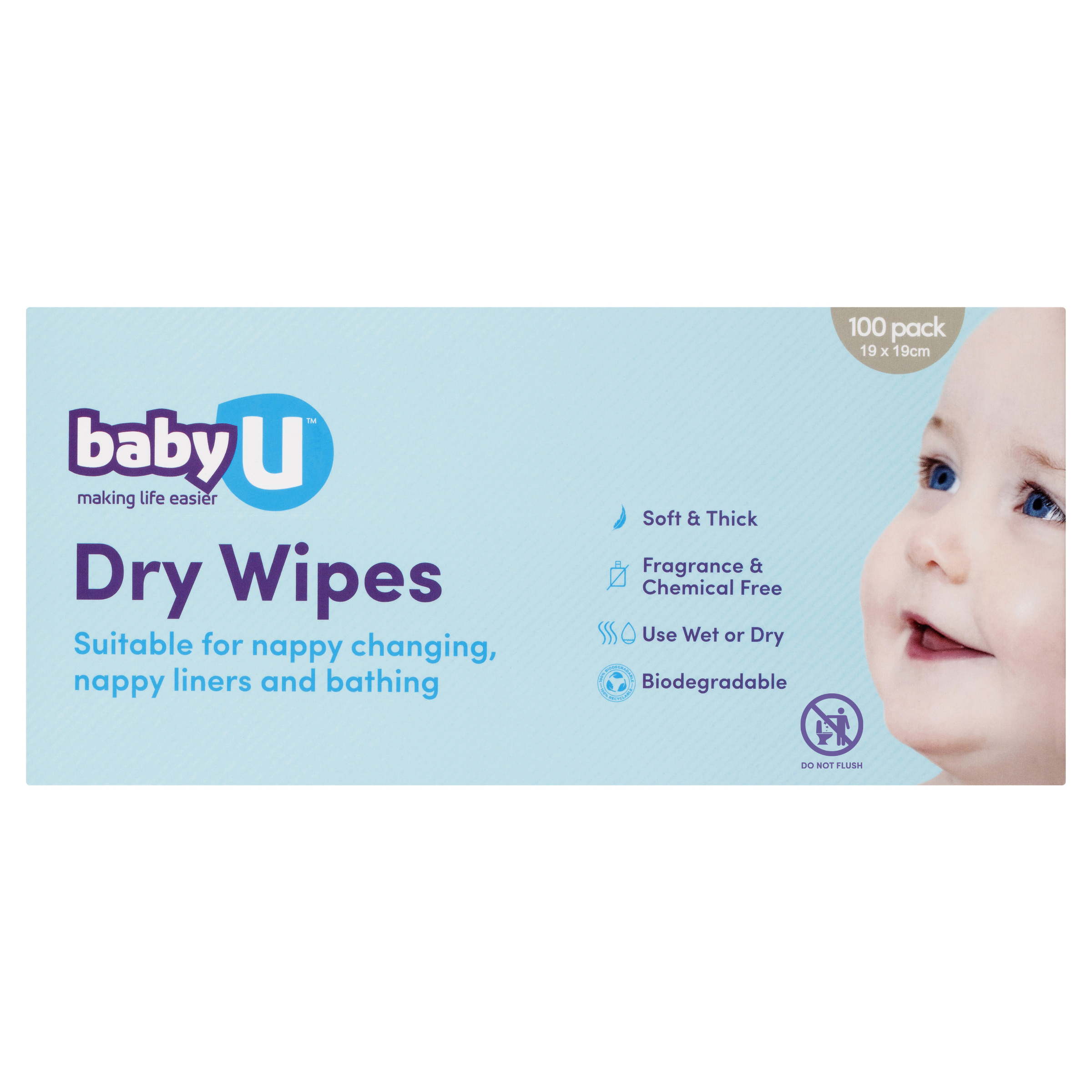 BABY U DRY WIPES 100 PACK - Image 3