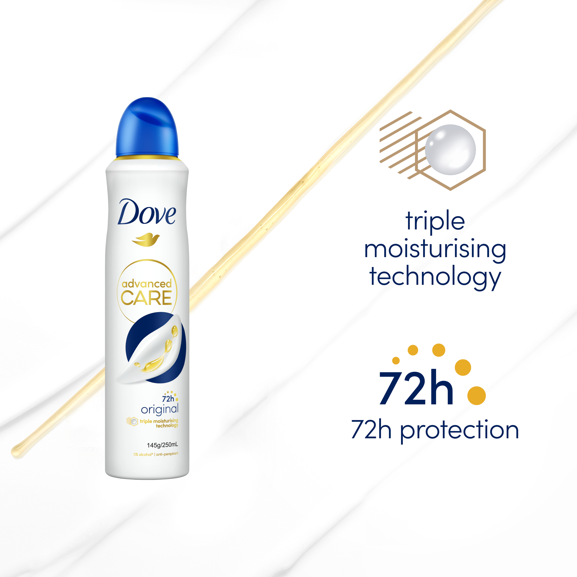 DOVE WOMEN ANTIPERSPIRANT ADVANCED ORIGINAL  250ML - Image 4