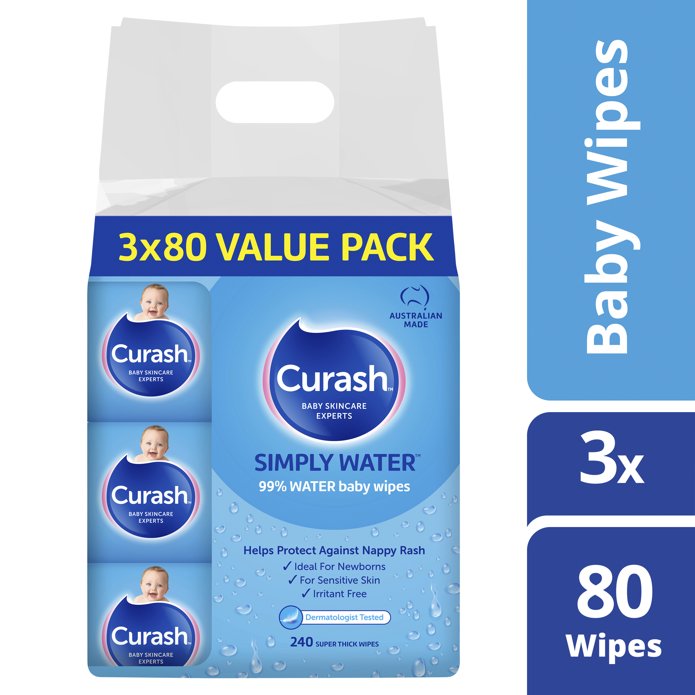 CURASH BABYCARE WIPES SIMPLY WATER 240 PACK - Image 11