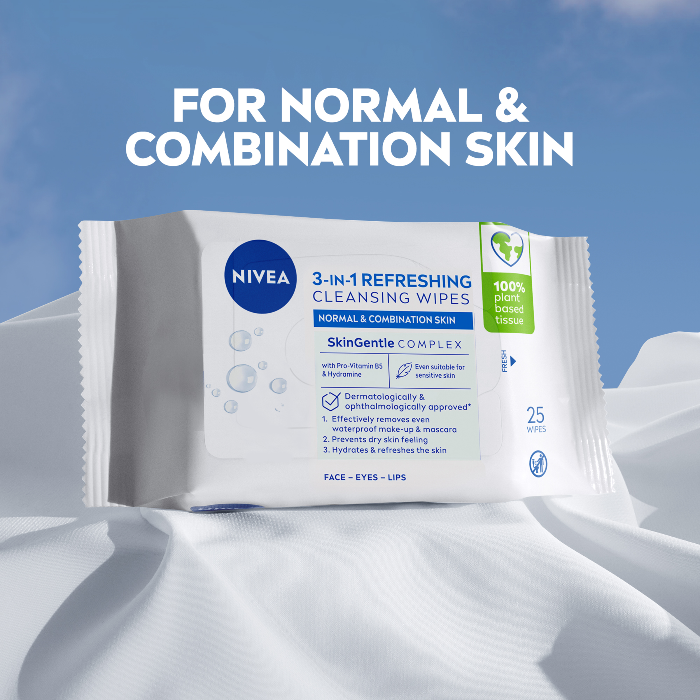 NIVEA 3 IN 1 REFRESHING WIPES 25 PACK - Image 4